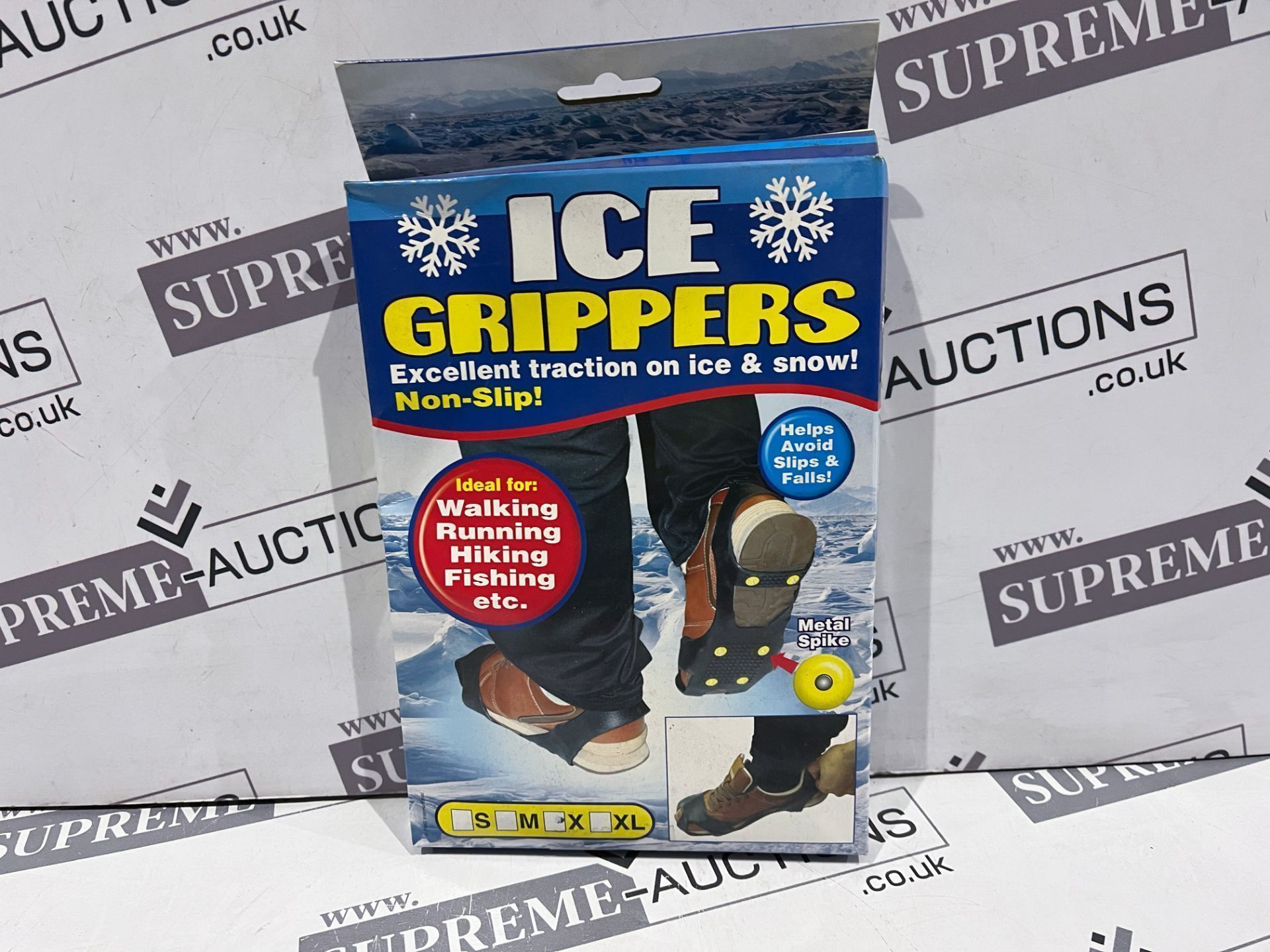 72 X BRAND NEW NON SLIP ICE GRIPPERS PERFECT FOR THE WINTER WEATHER, WALKERS/HIKERS ETC. RRP £14.
