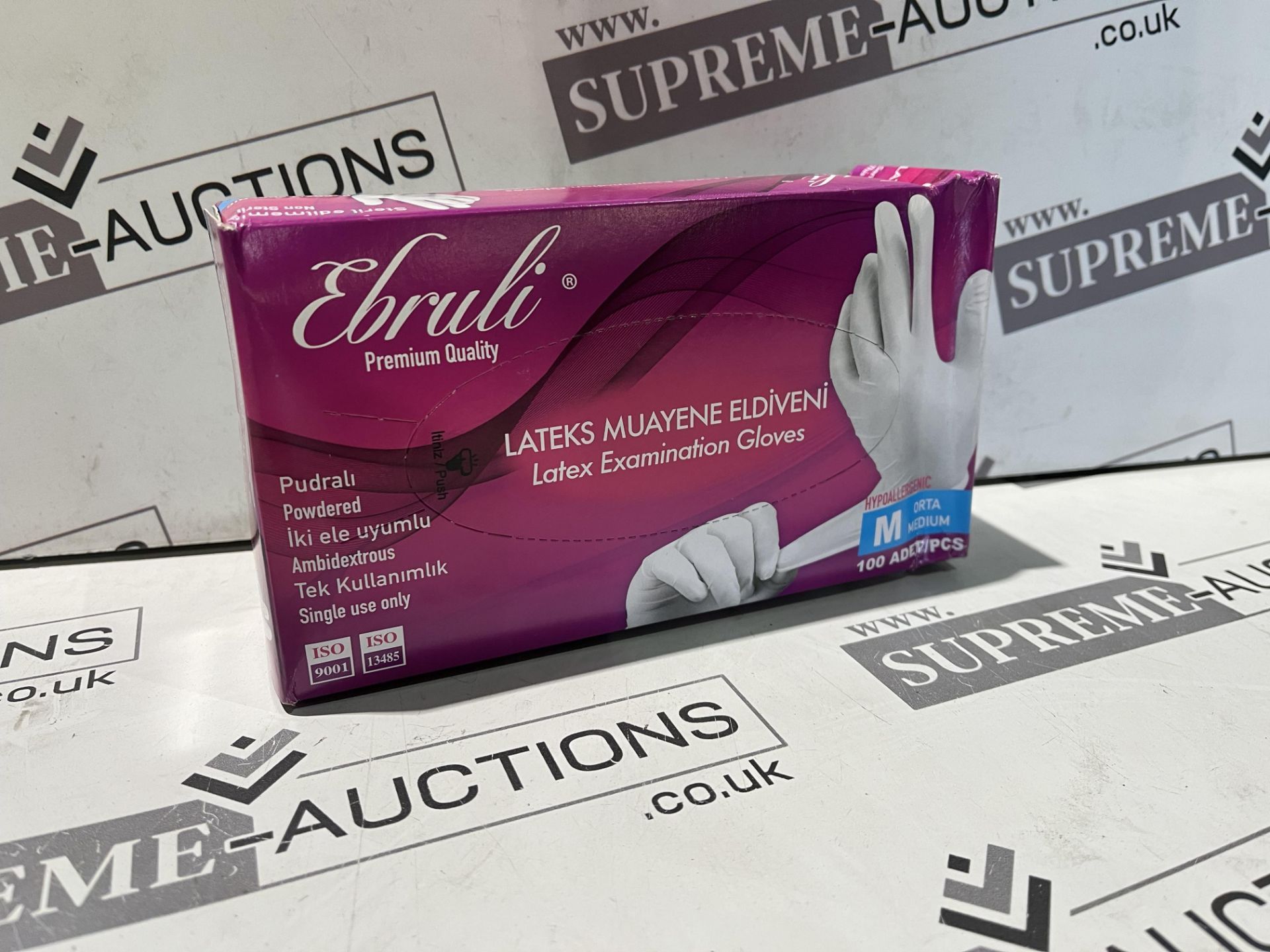 6000 X BRAND NEW EBRUJI PREMIUM QUALITY MEDIUM LATEX EXAMINATION GLOVES S1P