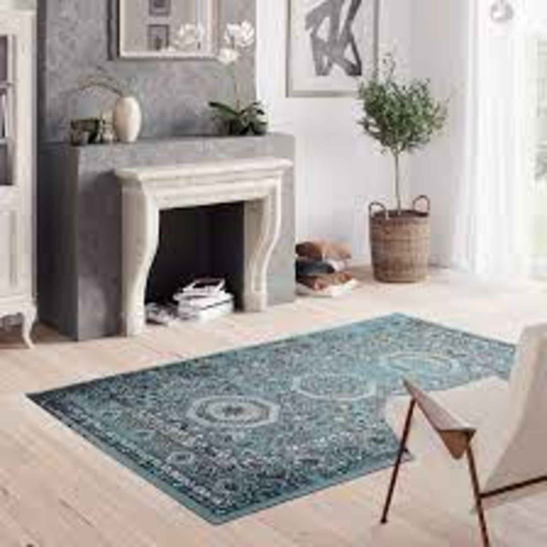 2 X BRAND NEW Veta Teal/Grey Rug Rectangle 80 x 150cm R9B