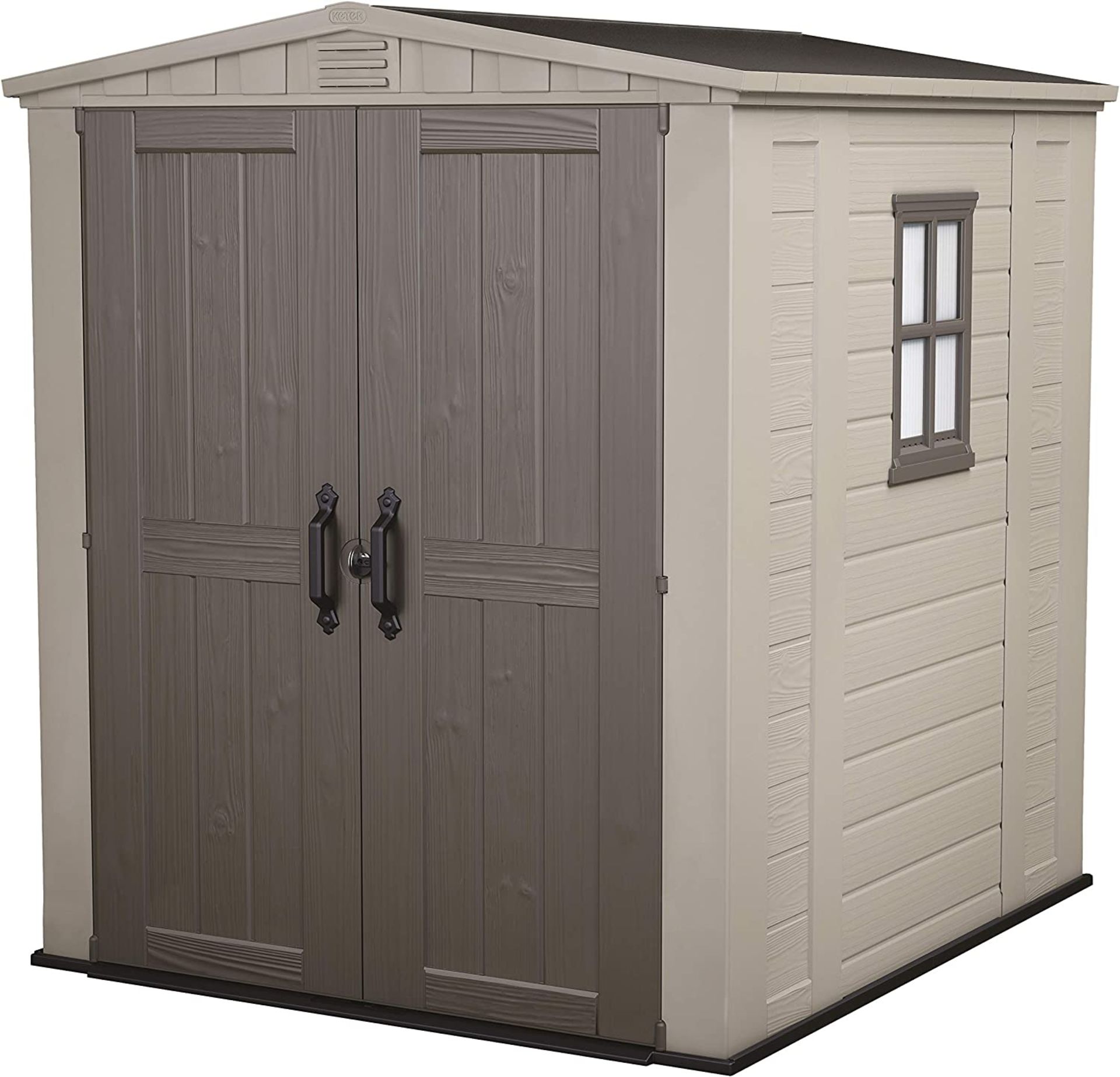 New Keter Factor Garden Plastic Shed. Dimensions: 178 x 195.5 x 208cm (approx.) Material: Resin,