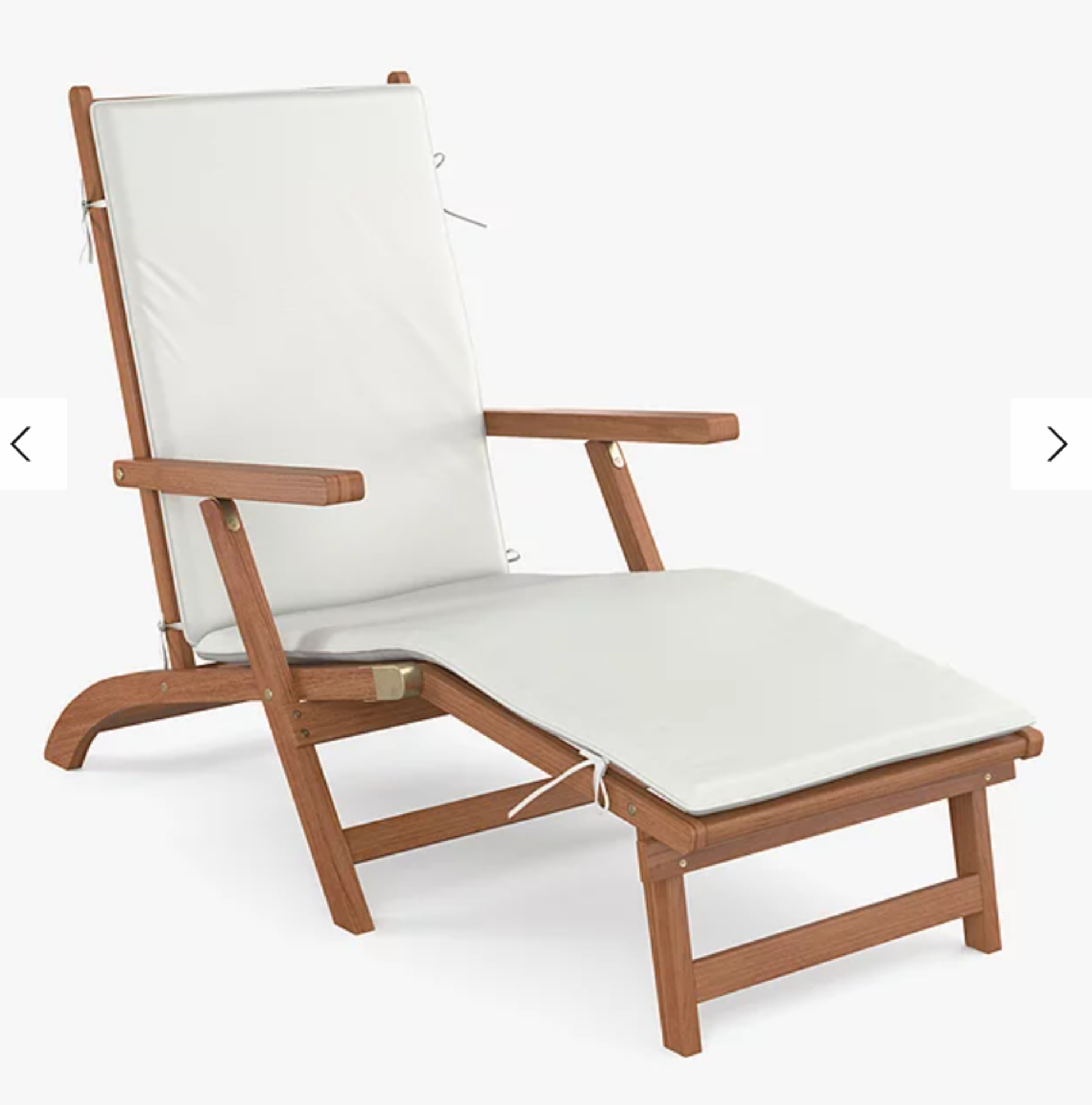 2 x New & Boxed John Lewis Cove Garden Steamer Chair, FSC-Certified (Eucalyptus Wood), Natural. - Image 4 of 5