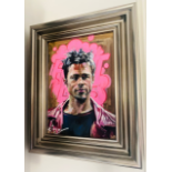 ZINSKY ORIGINAL OIL PAINTING BRAD PITT WITH A GALLERY PRICE OF £1995 16.5 X 20.75 INCHES