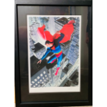 ALEX ROSS SUPERMAN ORIGINAL SIGNED PRINT LIMITED EDITION WITH A GALLERY PRICE OF £595 29 X 39