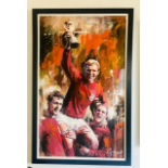 ZINSKY ORIGINAL OIL PAINTING ENGLAND WORLD CUP 1966 WITH A GALLERY VALUE OF £5995 35 X 53 INCHES