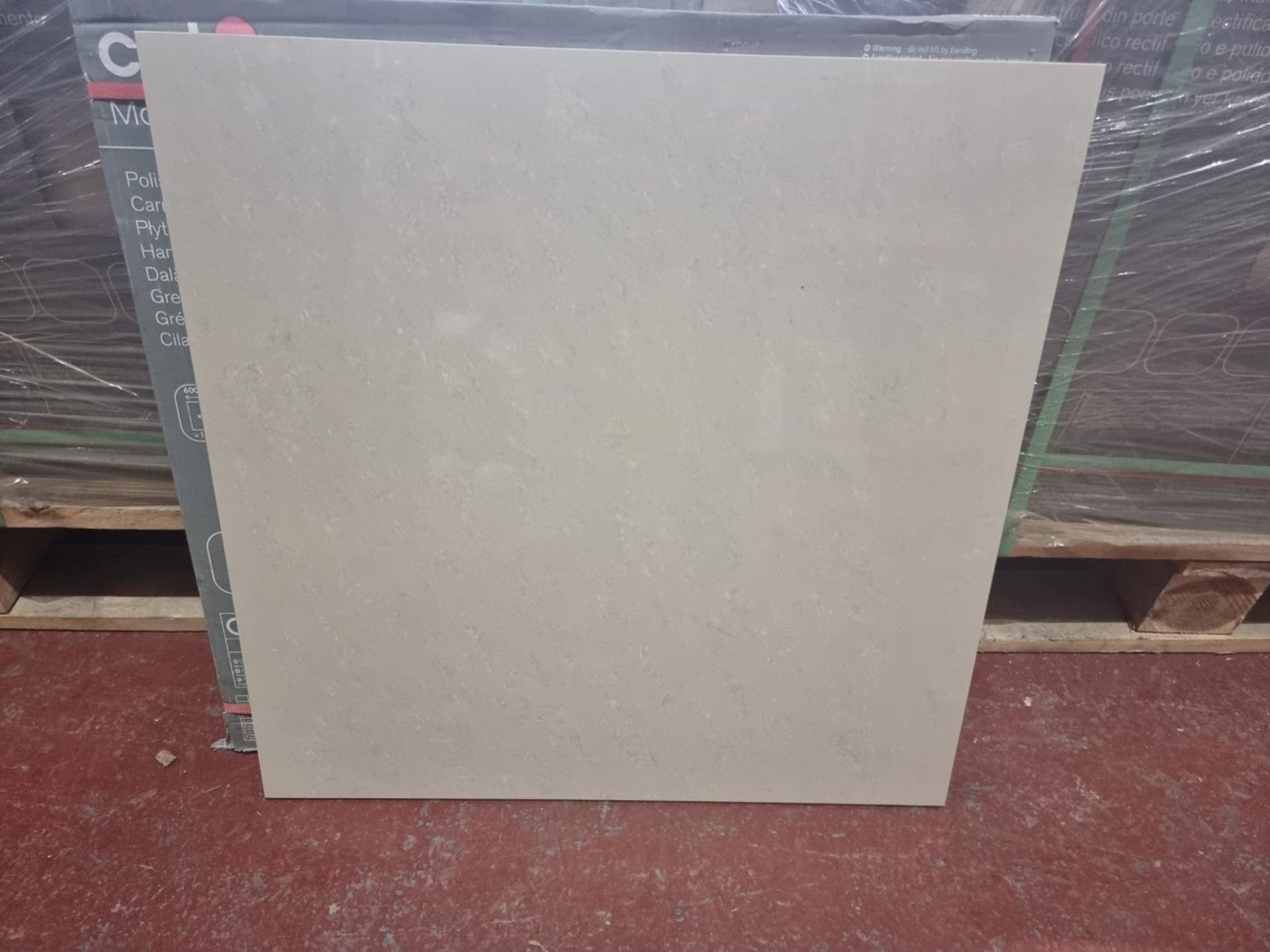 7 x Packs of Modenia Beige High Gloss Stone Effect Porcelain Wall & Floor Tiles. 600x600mm. 9mm