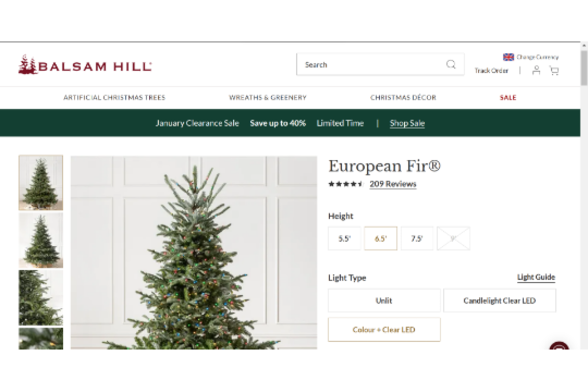 BH (The worlds leading Christmas Trees) European Fir 6.5ft with LED Colour Clear Lights.- BI. RRP £ - Image 2 of 2