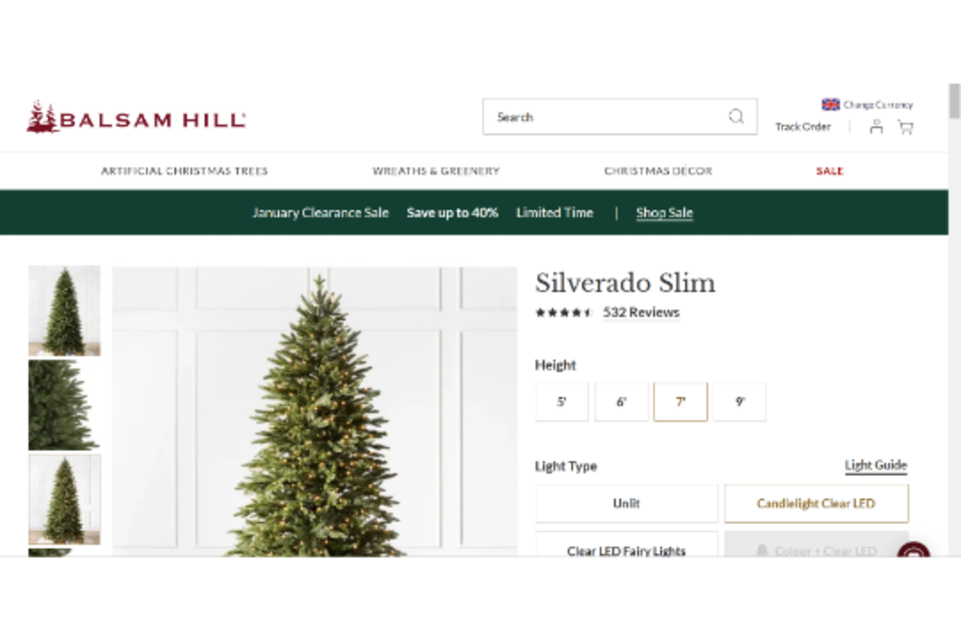 BH (The worlds leading Christmas Trees) Silverado Slim 7ft with LED Multi Lights.- BI. RRP £699. - Image 2 of 2