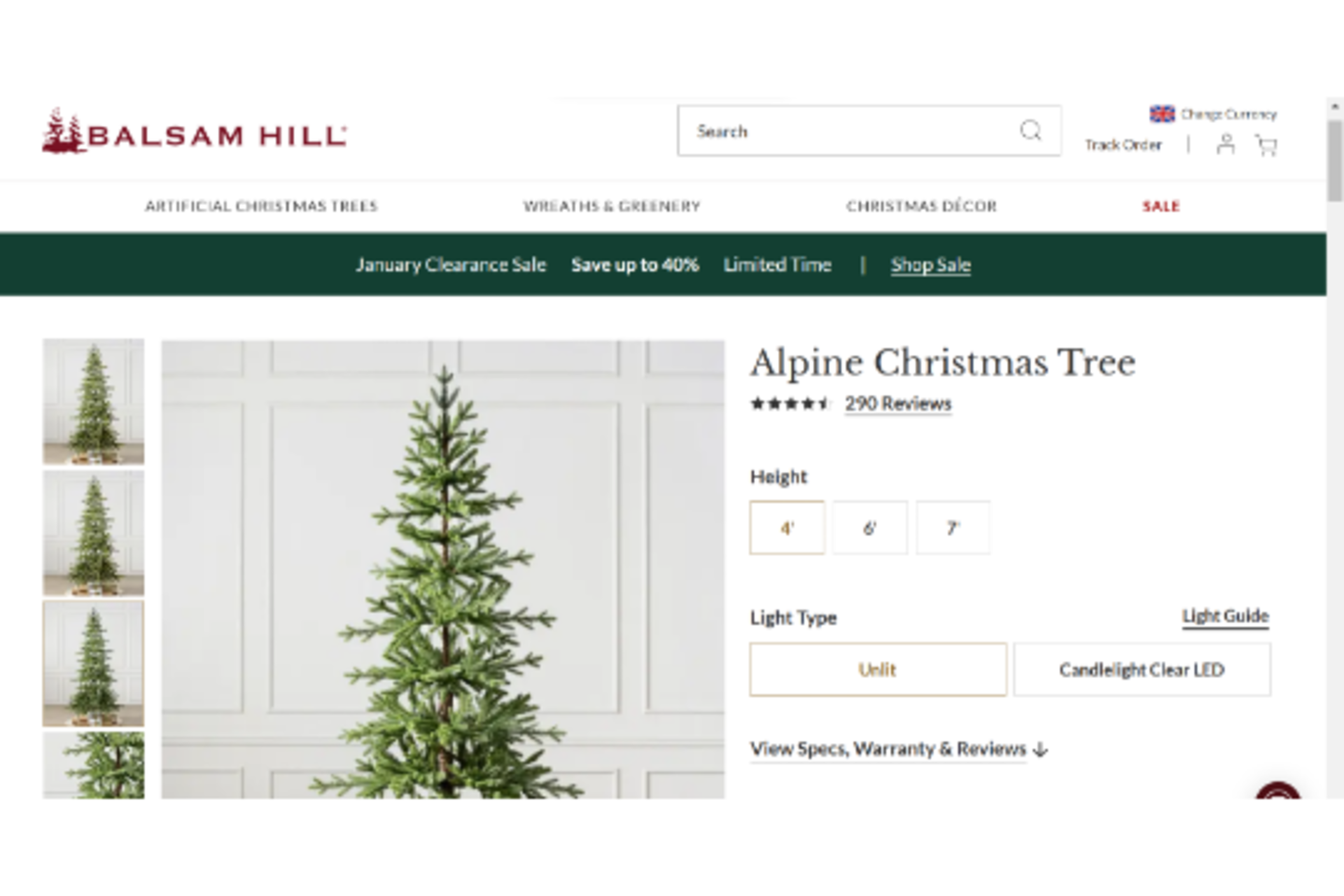 BH (The worlds leading Christmas Trees) Alpine Christmas Tree 4ft Unlit Tree. RRP £329.00. - BI. The - Image 2 of 2