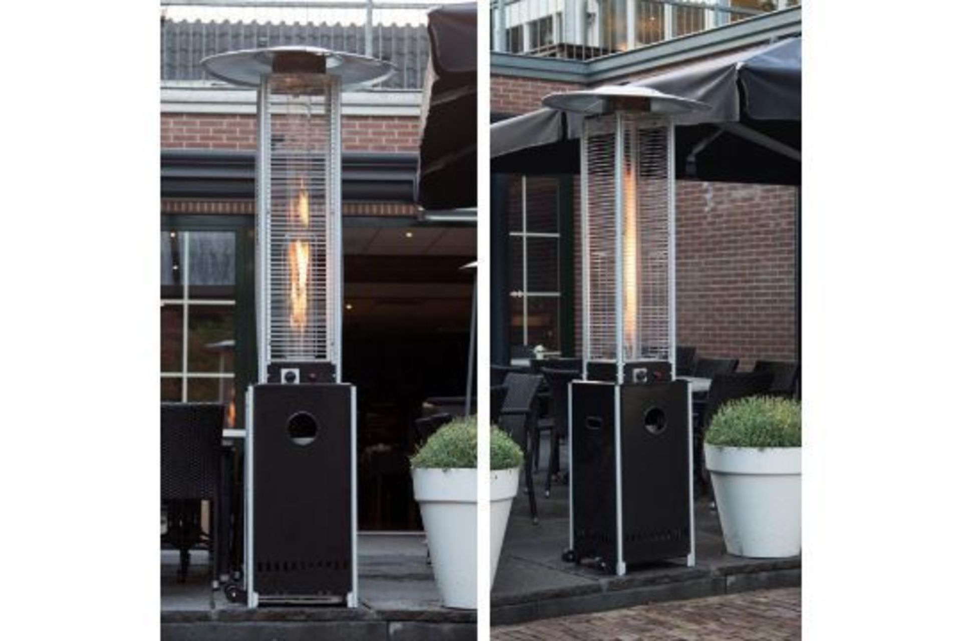 PALLET TO INCLUDE 8 X BRAND NEW SUNRED FLAMETORCH PATIO HEATER RRP £559. UPTO 12000 WATT, WITH