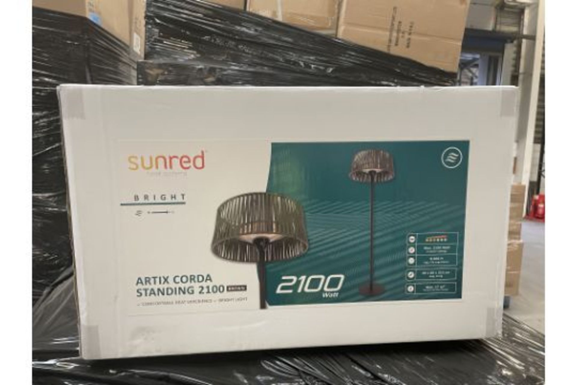 Pallet to include 8 x Brand New The Sunred Heater Artix Corda Standing 2100W RRP £429. A high - Image 2 of 3