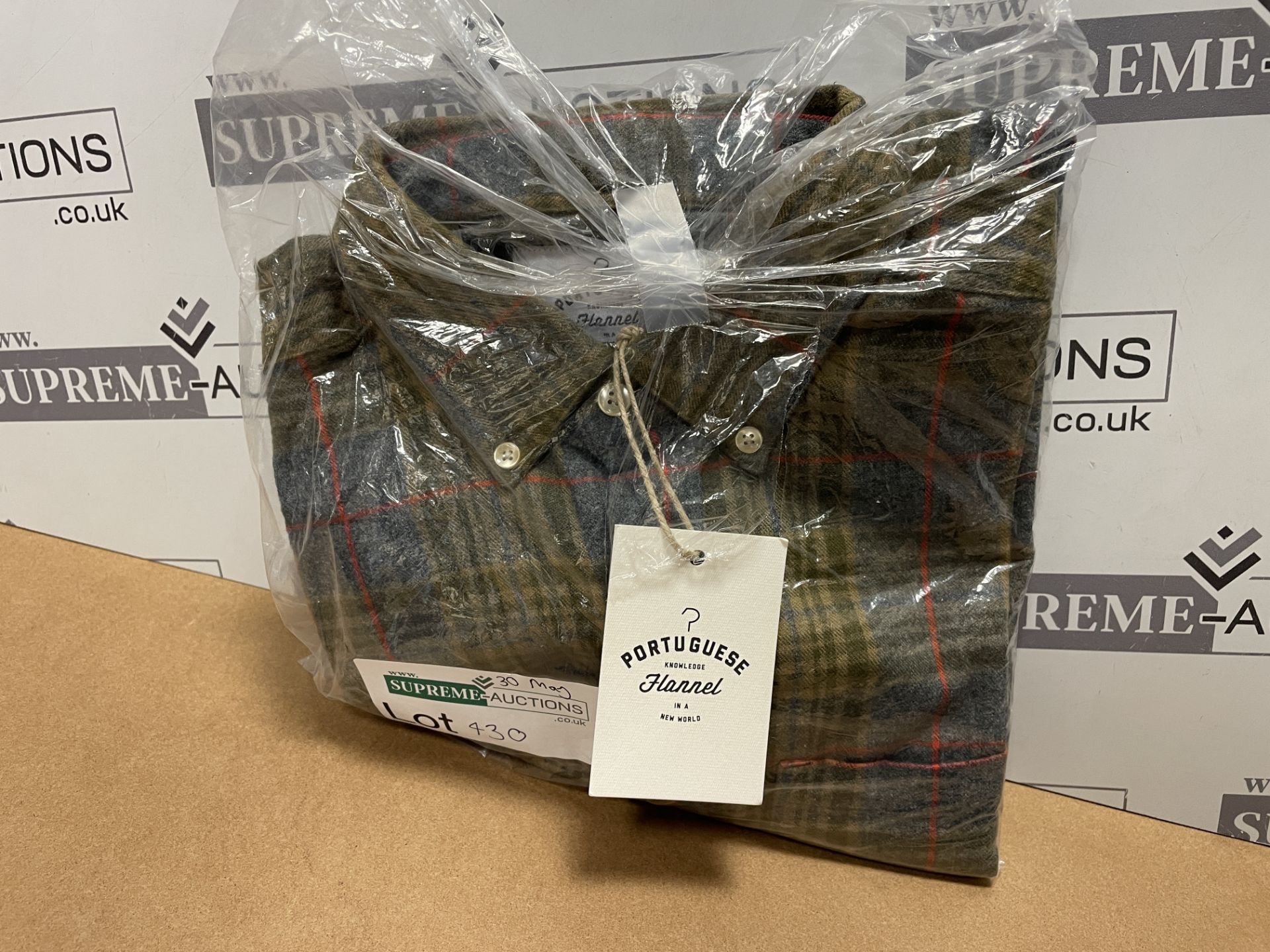 BRAND NEW WITH TAGS PORTUGUESE FLANNEL Mens Long Sleeve Checked Shirt SIZE (S). RRP £100. (EBR2)