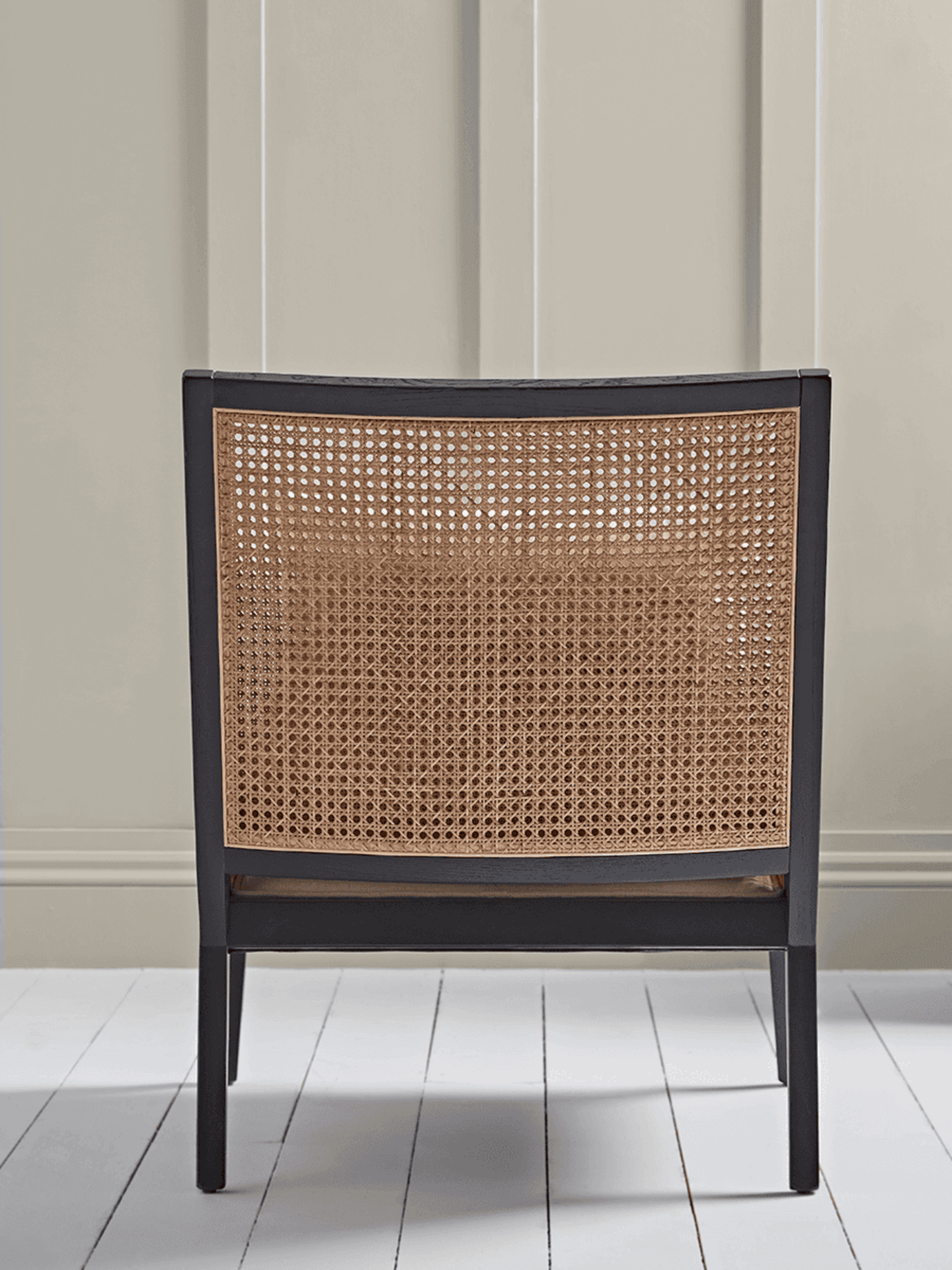 Cox & Cox Cane Webbing Armchair. RRP £1,215.00. - SR3. The strong angular lines are offset by a - Image 2 of 2