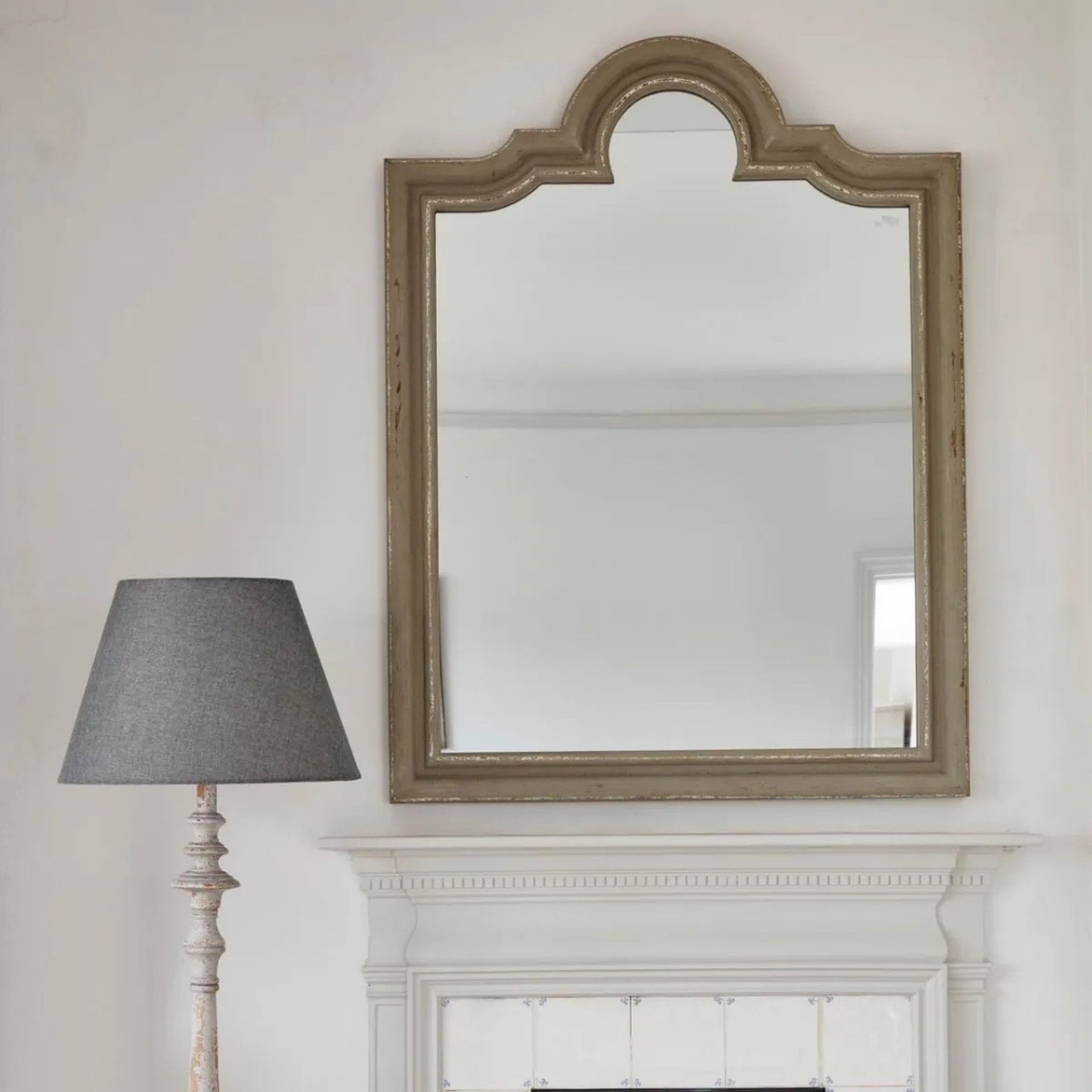 Cox & Cox Wilton Grey Portrait Mantle Mirror. RRP £450.00. - SR3. The Wilton Grey Portrait Mantle