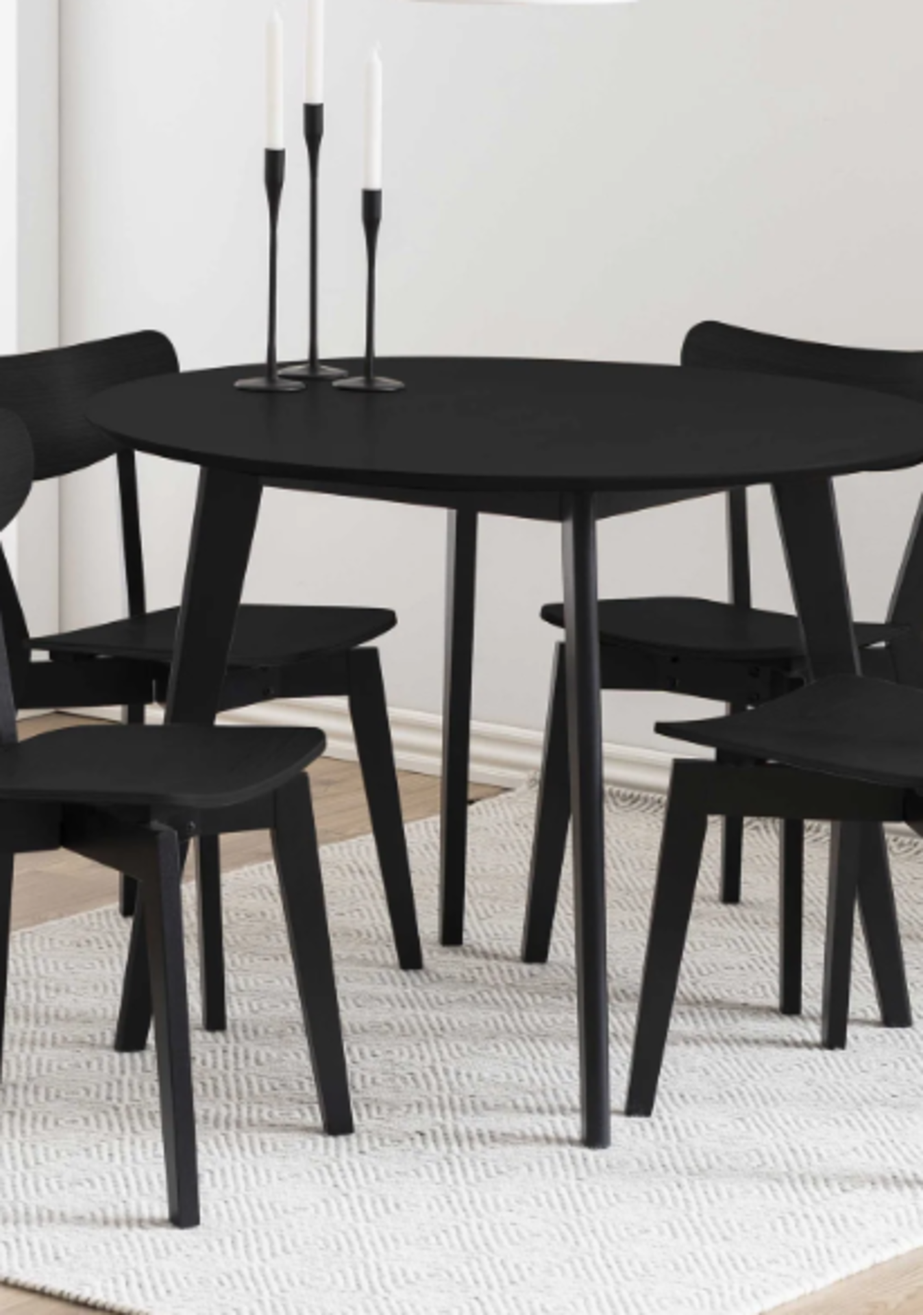 Saburo 4 Seat Round Dining Table, Black Stained Oak. RRP £289.00. Introducing the stunning Saburo - Image 2 of 2