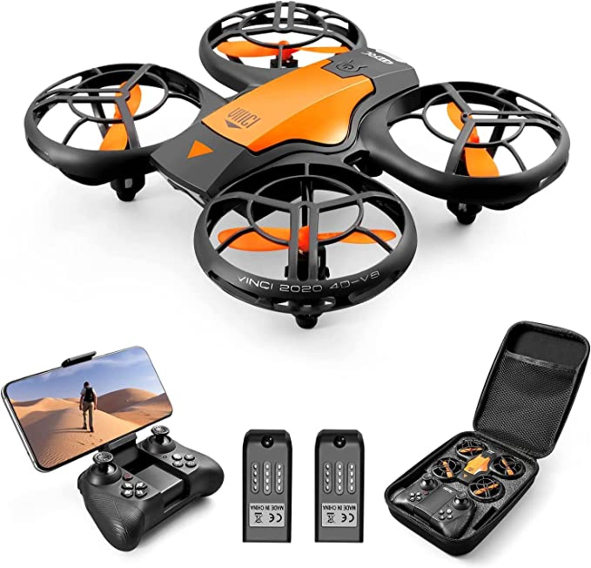 TRADE LOT TO CONTAIN 10 X 4DRC Mini Drone With 720P HD Camera For Kids, FPV 2.4G WiFi, Upgraded
