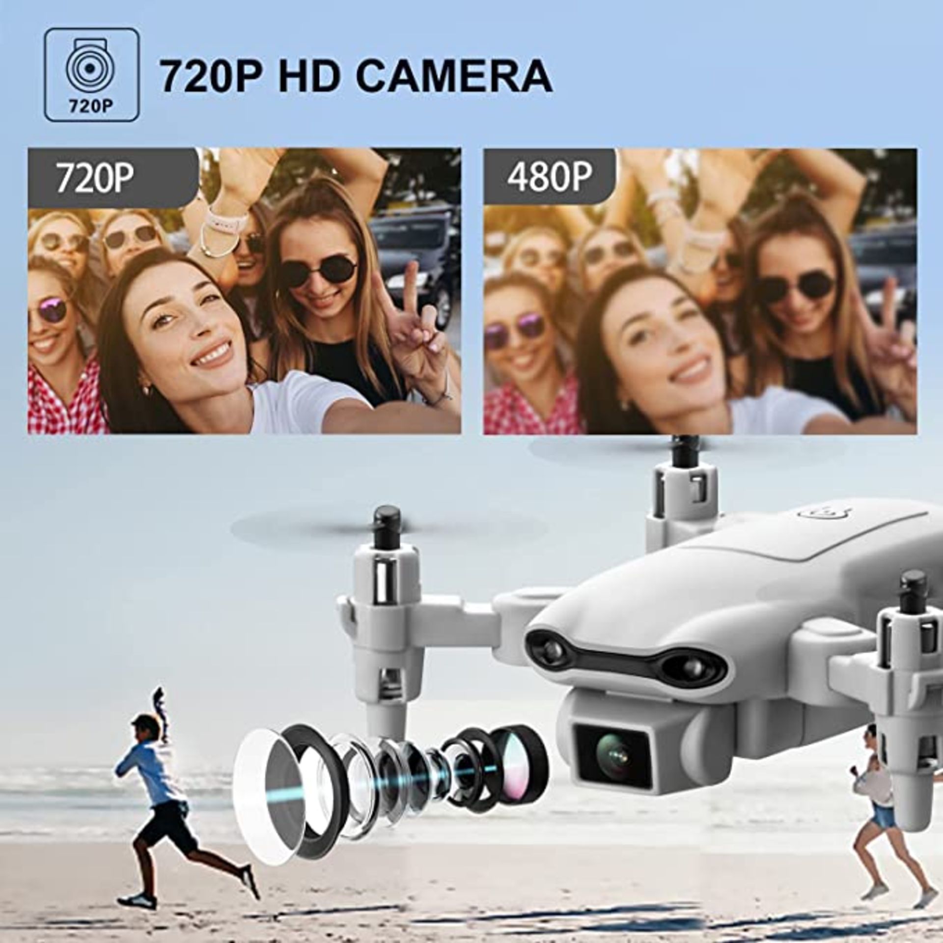 3 x 4DRC V9 Mini Drone for Kids with 720P HD FPV Camera, Foldable RC Quarcopter for Boys Girls - Image 2 of 2
