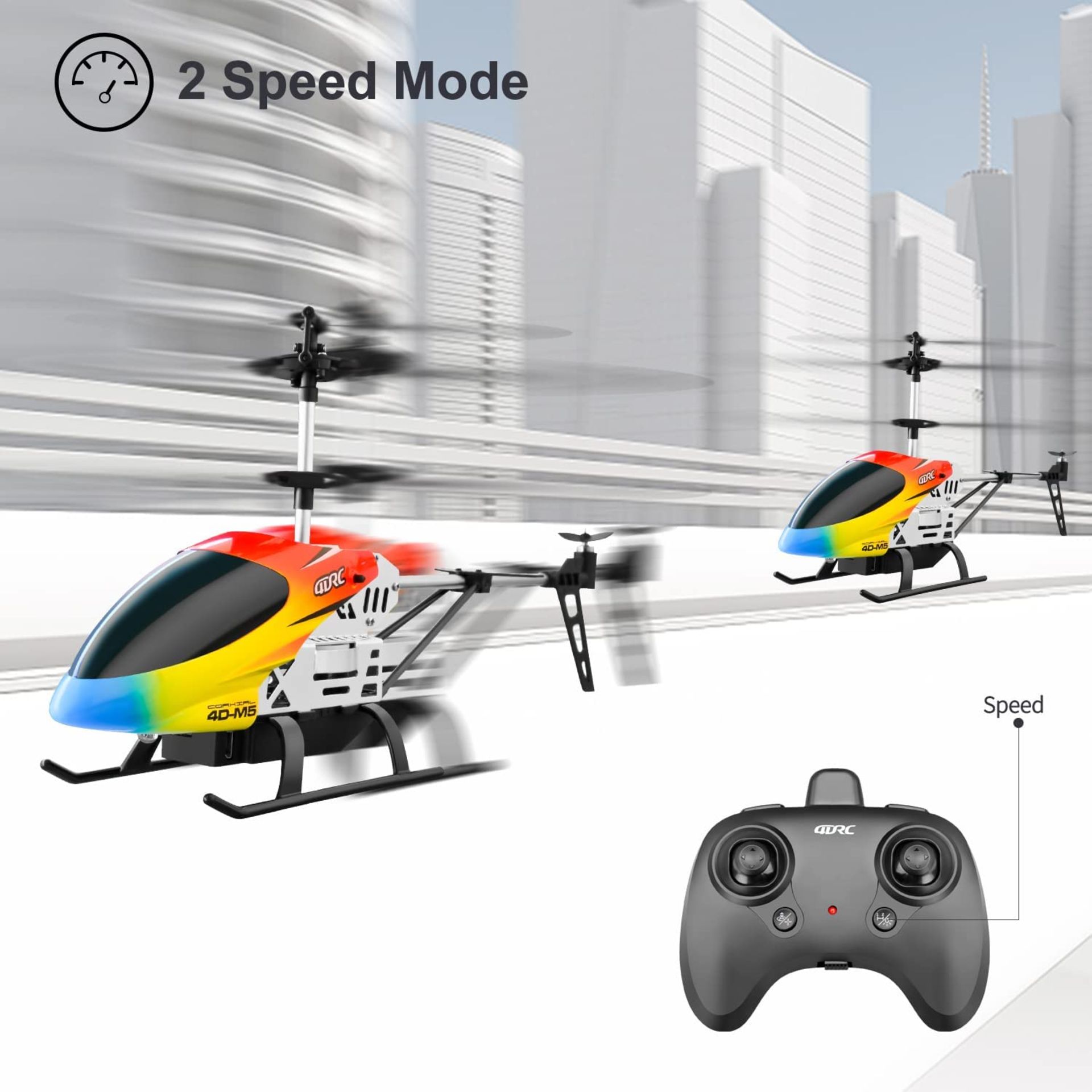 4 x 4DRC M5 Remote Control Helicopter Altitude Hold RC Helicopters with Gyro for Adult Kid - Image 2 of 3