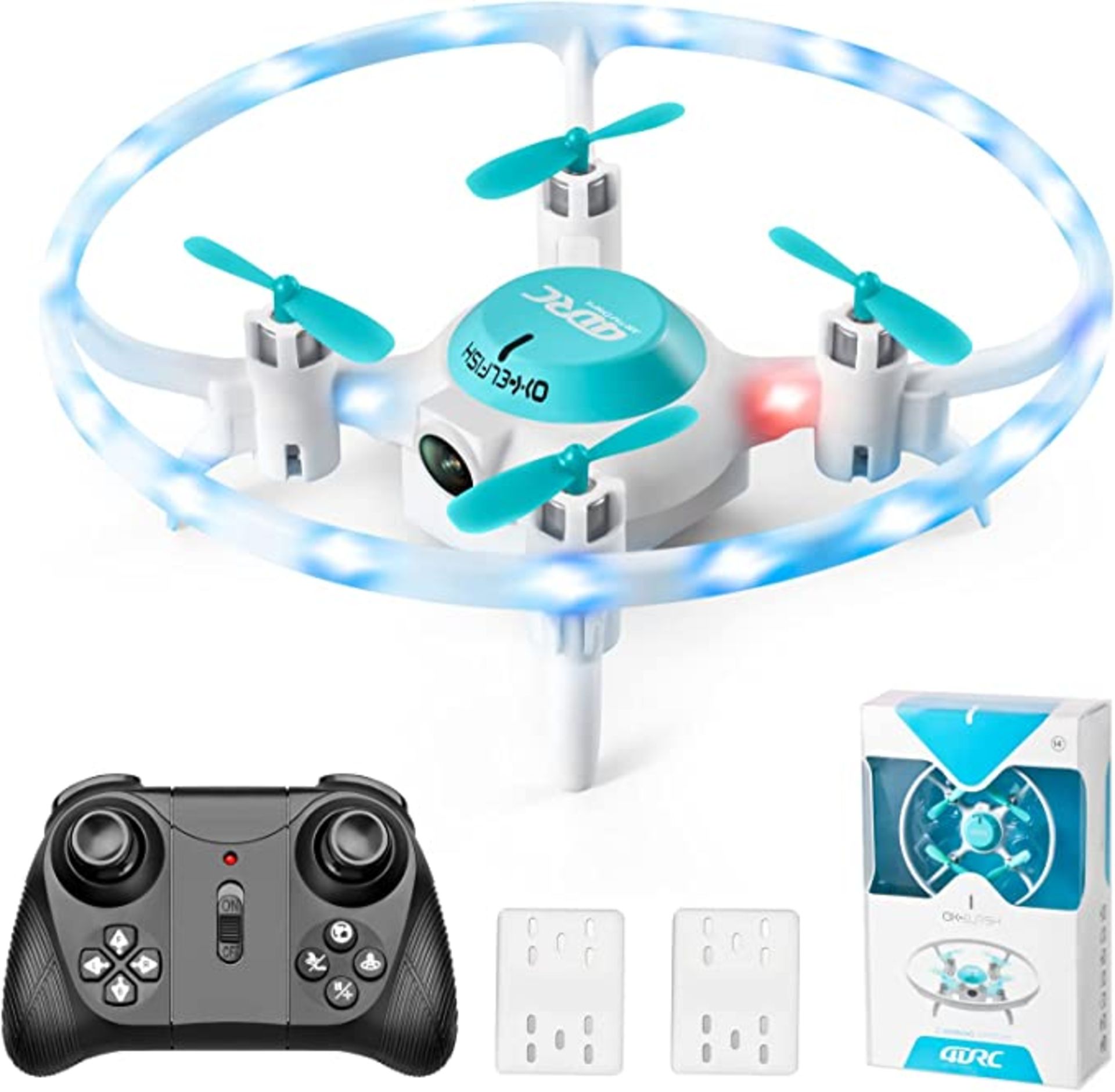 4 x 4DRC Mini Drone for Kids with LED Lights, RC Quadcopter for Beginners, Propeller Full Protect,