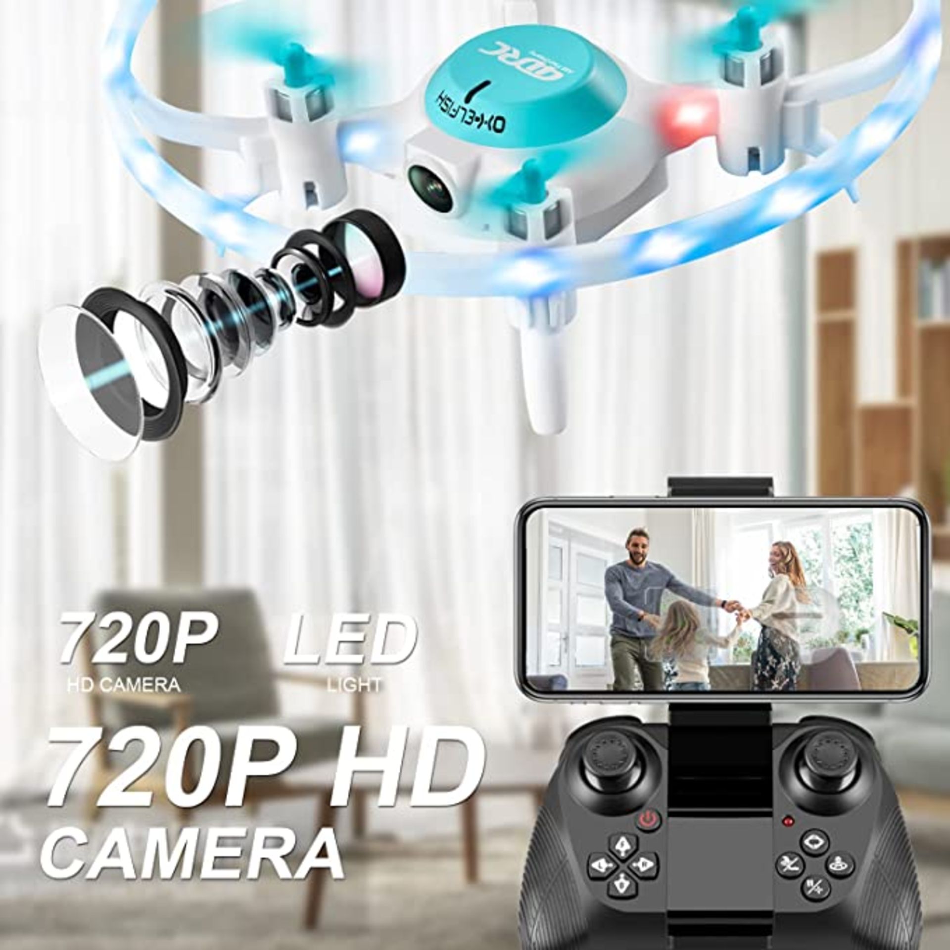 4 x 4DRC V5 Mini Drone with 720P Camera for Kids,RC Helicopter with Altitude Hold and Headless