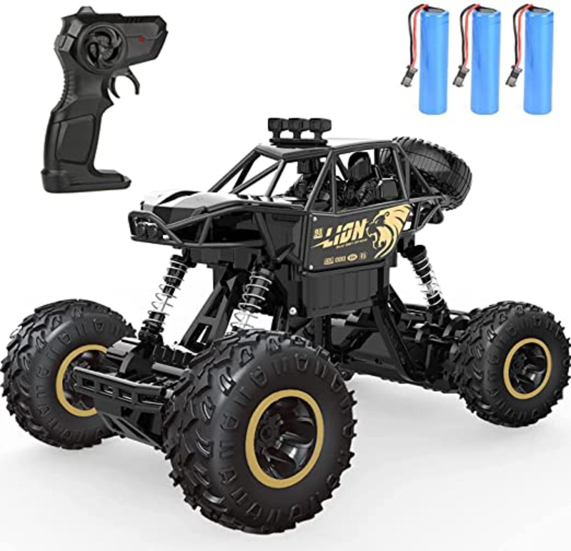 4 x DRC C3 RC Cars Remote Control Off Road Monster Truck, Metal Shell Car 2.4Ghz 4WD Dual Motors,
