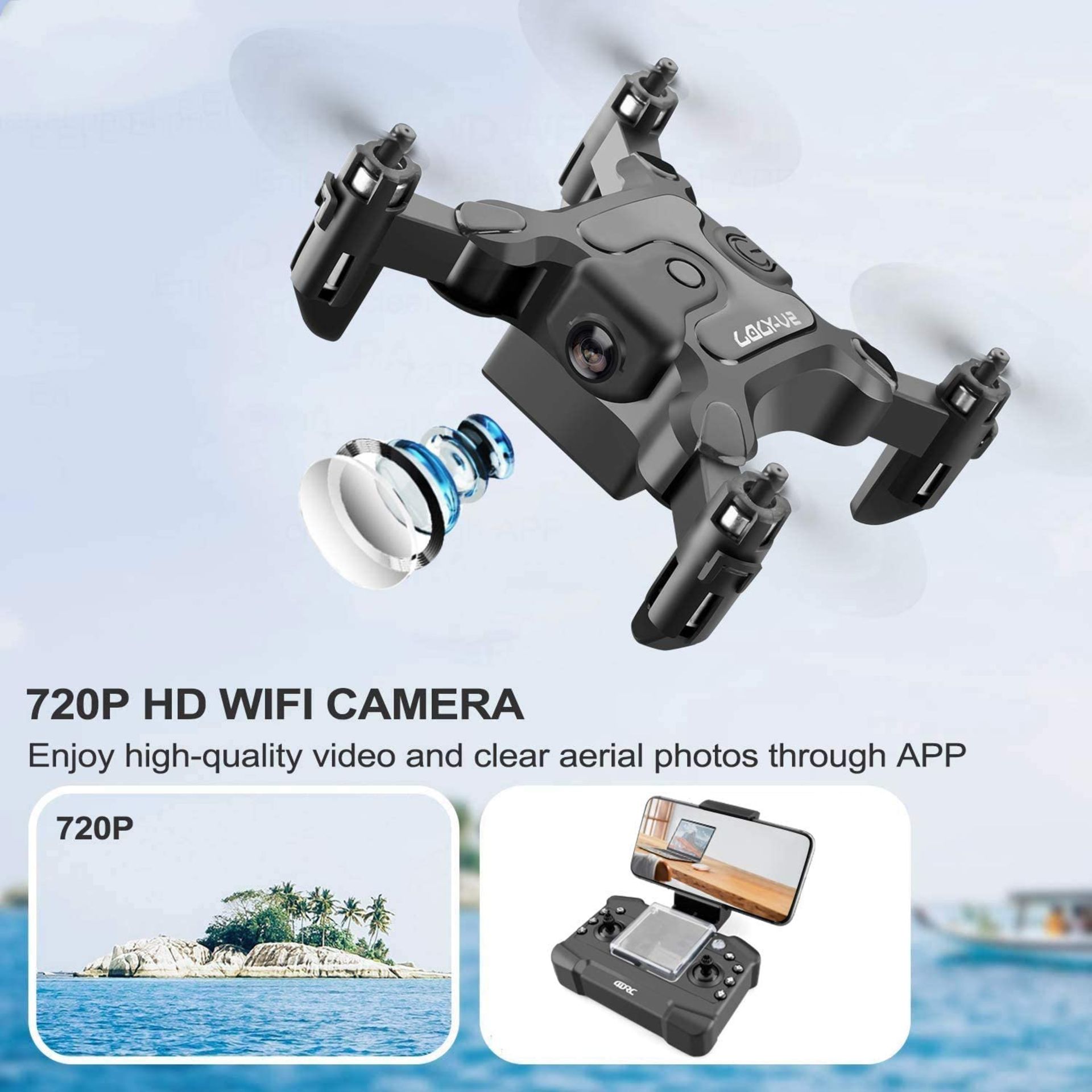 5 x 4DRC LOLY Mini Drone with 720p Camera for Kids and Adults, FPV Drone Beginners RC Foldable - Image 2 of 3