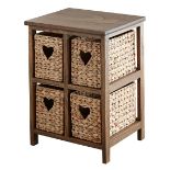 Hyacinth Hearts 4 Drawer Square Unit. Declutter your home with our stylish hyacinth storage range.