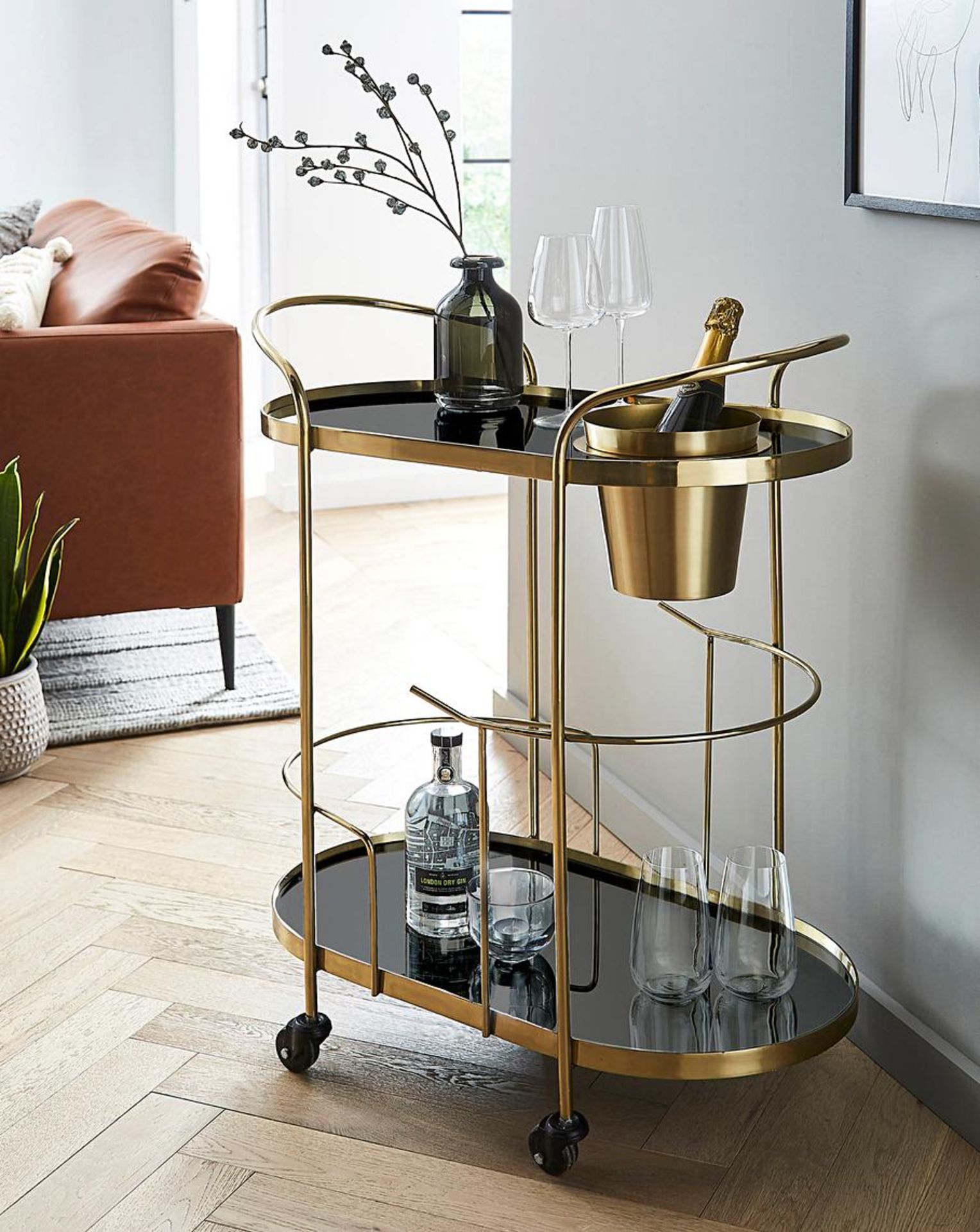 Archer Drinks Trolley with Wine Bucket. RRP £239.99. Keep your living area up to date and fresh with - Image 2 of 2