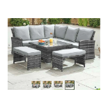 New & Boxed Nova Garden Furniture Cambridge Brown Weave Compact Corner Dining Set with Rising