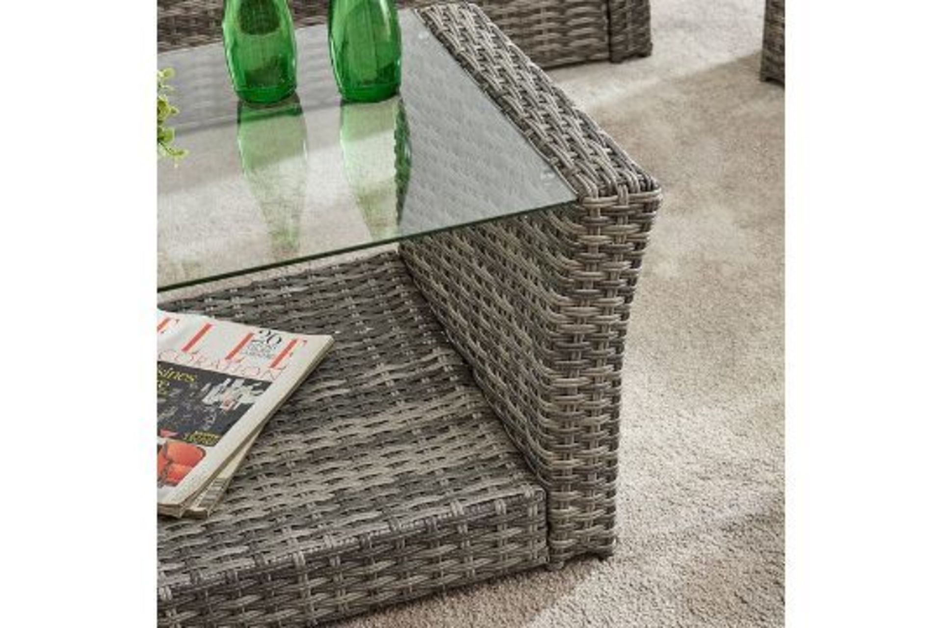 New Boxed Corfo 4 Seater Garden Furniture Set in Grey. The 4-piece garden furniture set includes a - Image 2 of 4