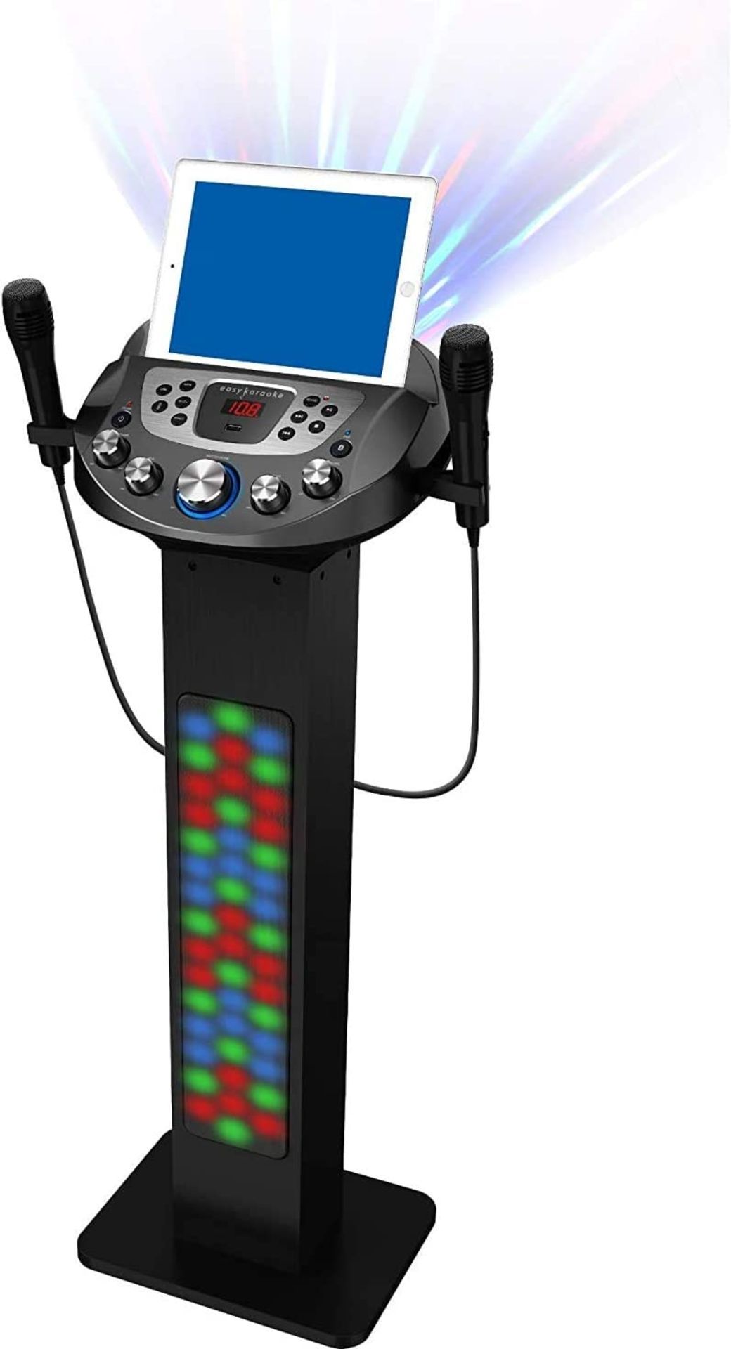 BRAND NEW EASY KARAOKE PARTY PORTABLE BLUETOOTH KARAOKE SYSTEM BUILT IN DOUBLE SIDED LED LIGHT