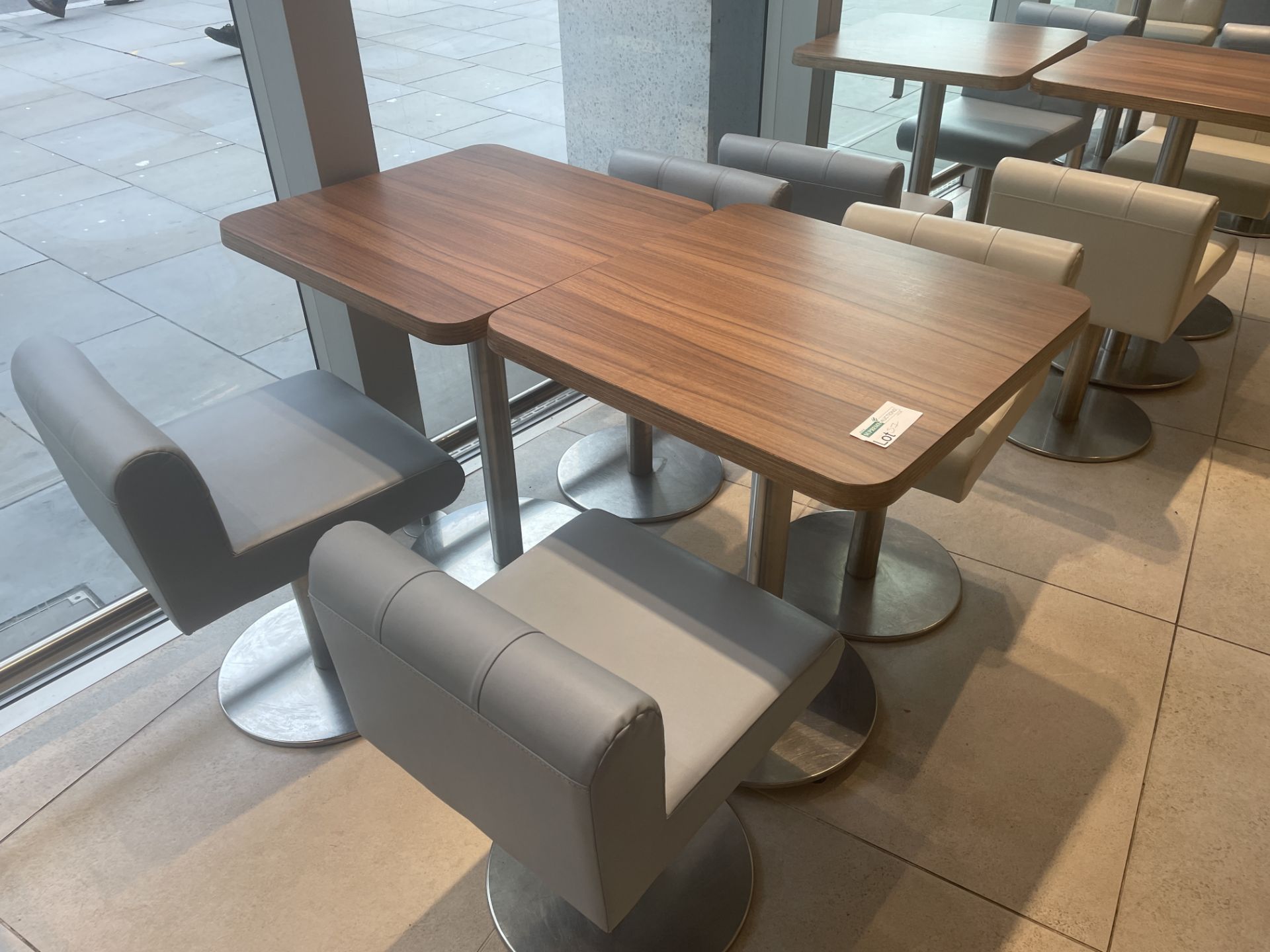 SET OF 2 DINING TABLES WITH 4 STOOLS 60 X 60 X 76CM