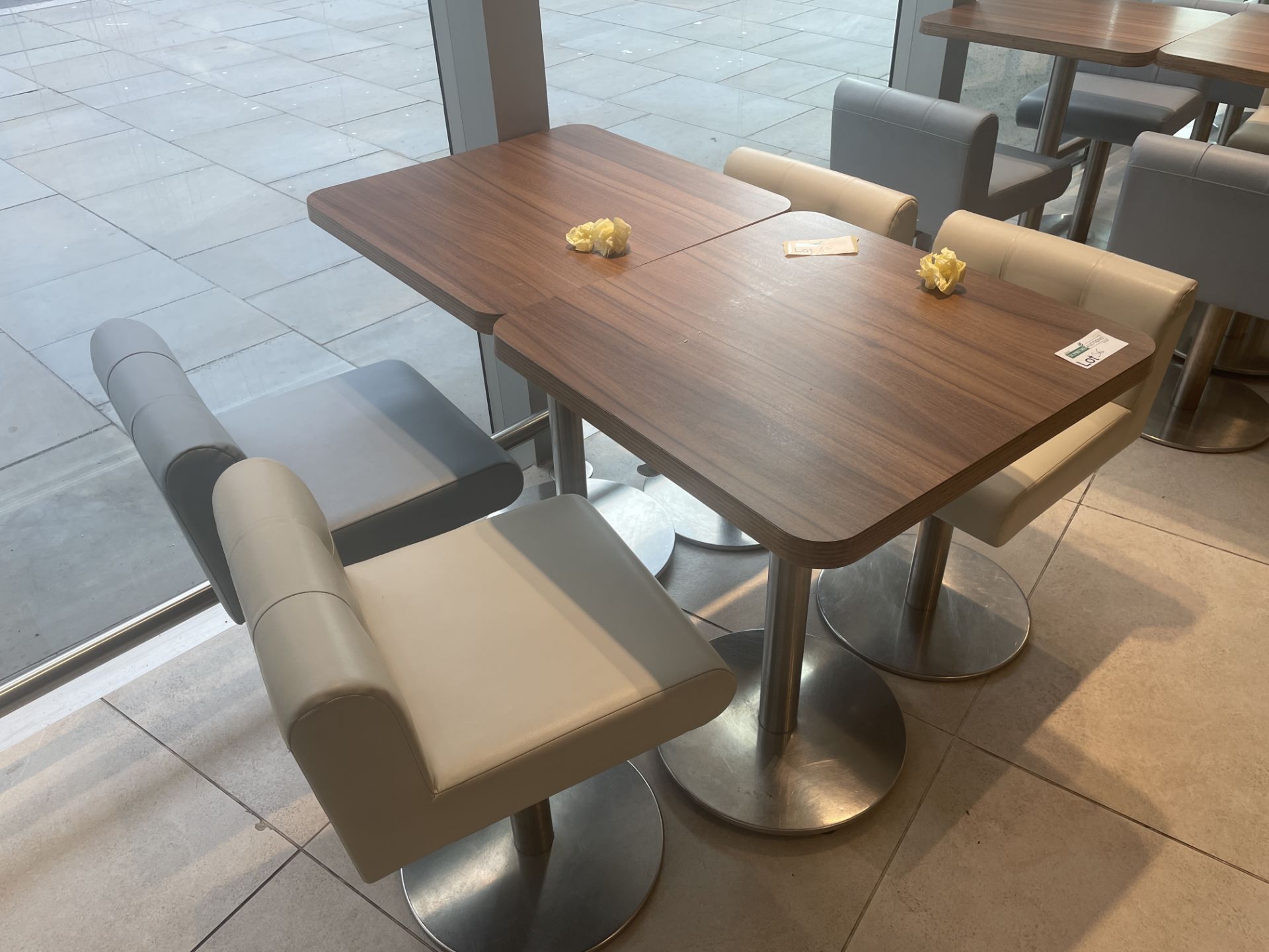 SET OF 2 DINING TABLES WITH 4 STOOLS 60 X 60 X 76CM