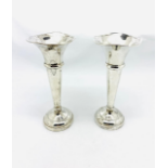 SOLID SILVER CANDLE HOLDER PAIR, HALLMARKED BIRMINGHAM 1976 LARGE 8.25 INCHES