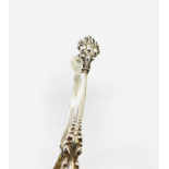 SOLID SILVER SUGART TONGS. C1900. SIZE 85MM