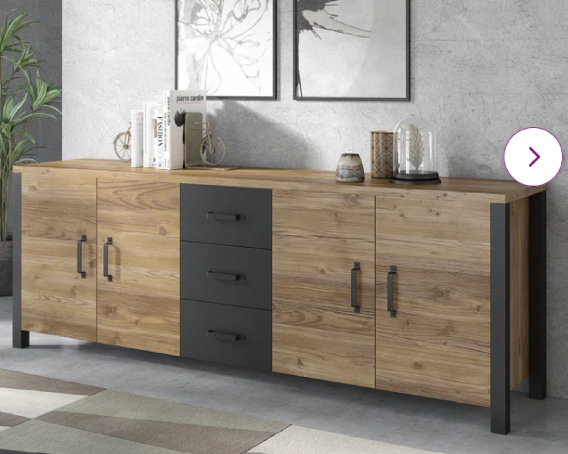 Willston Montvale 220Cm Wide 3 Drawer Sideboard. - SR4. RRP £399.99.