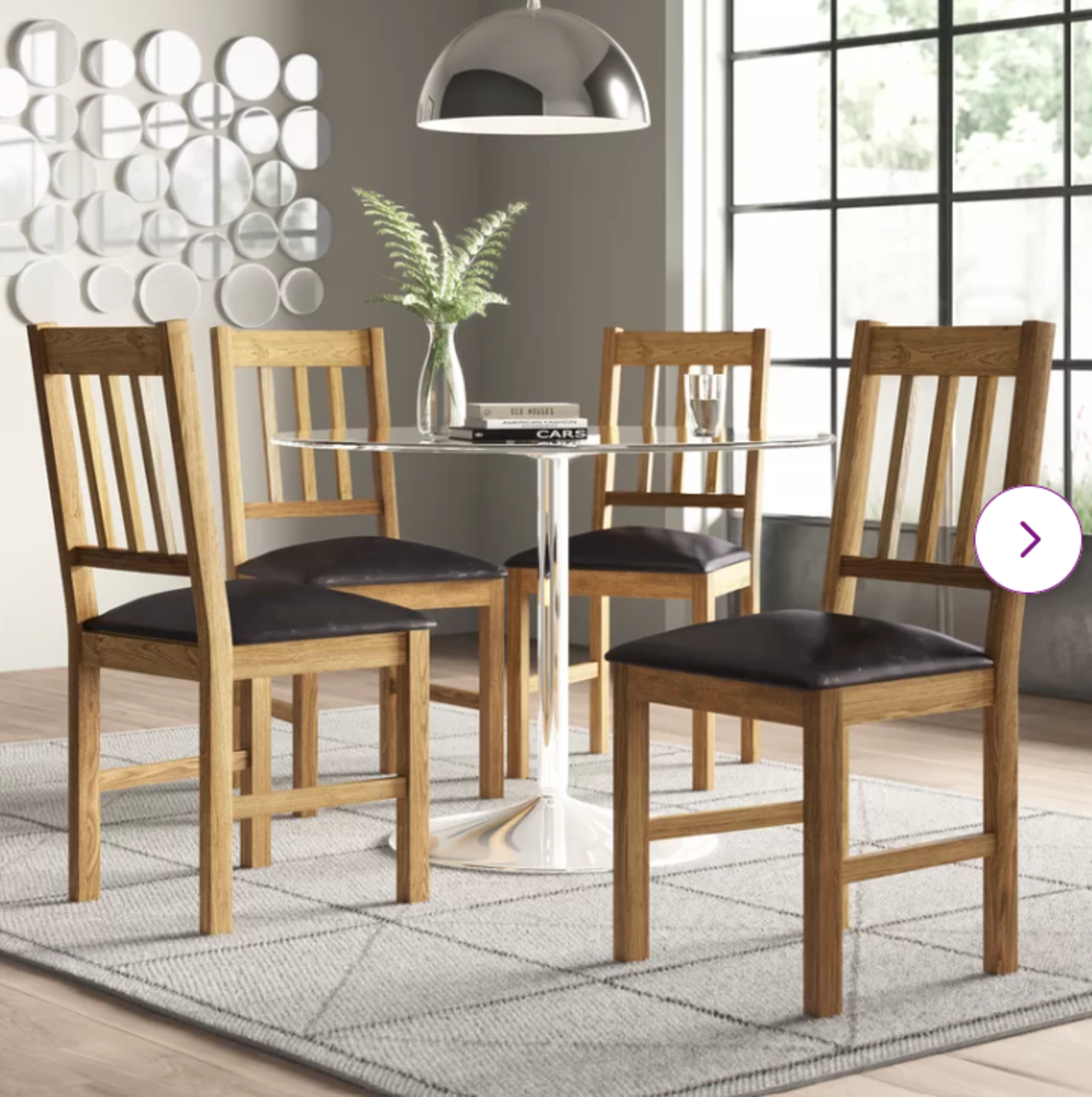 Carmel Slat Back Side Chair in Oak/Brown (Set of 2). - SR4. These chairs, crafted from solid oak,