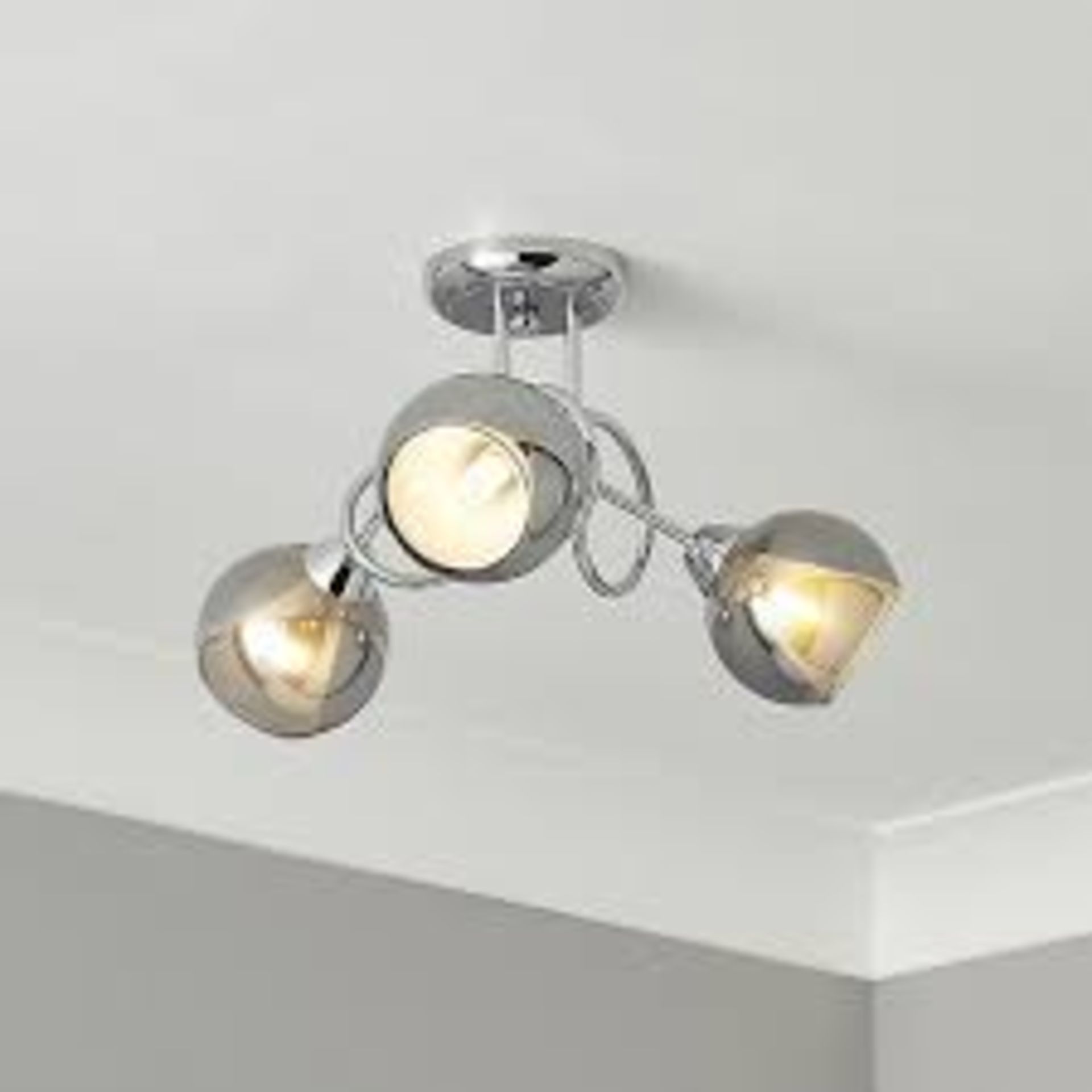 Inlight Elevate Chrome & smoked glass effect 3 Lamp Ceiling light - BI.