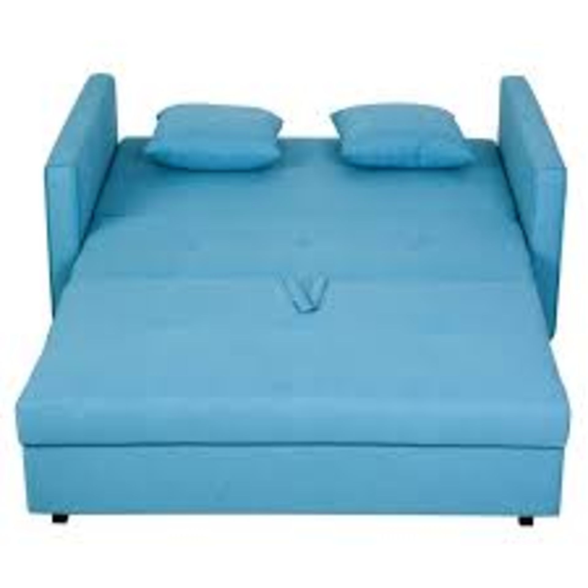 HOMCOM Two Seater Fabric Sofa Bed with Storage furniture for Livingroom Furniture Blue. - SR6. - Image 2 of 2