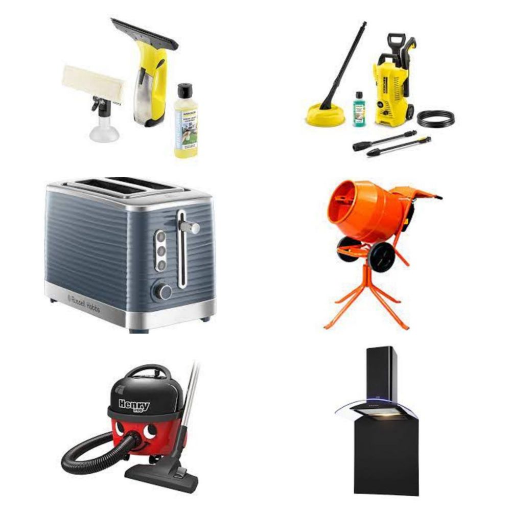 Karcher Jets Washers, Induction Hobs, Gas Hobs, Cement Mixers, Power Tools, Pressure Washers, Electric Fires, Paint Sprayers and more