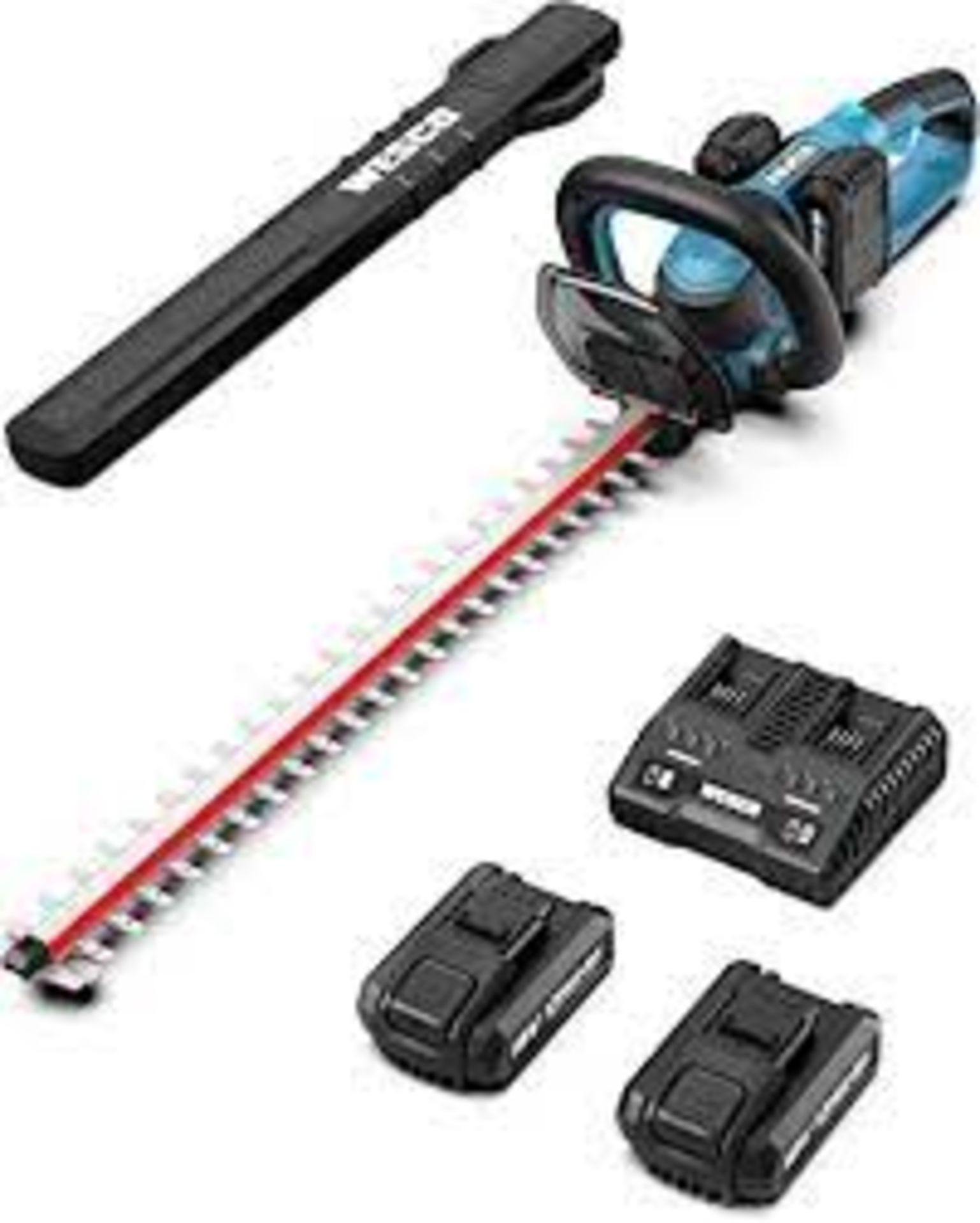 New & Boxed WESCO Cordless Hedge Trimmer & Hedge Cutter with18V Lithium-Ion Battery, 510 mm