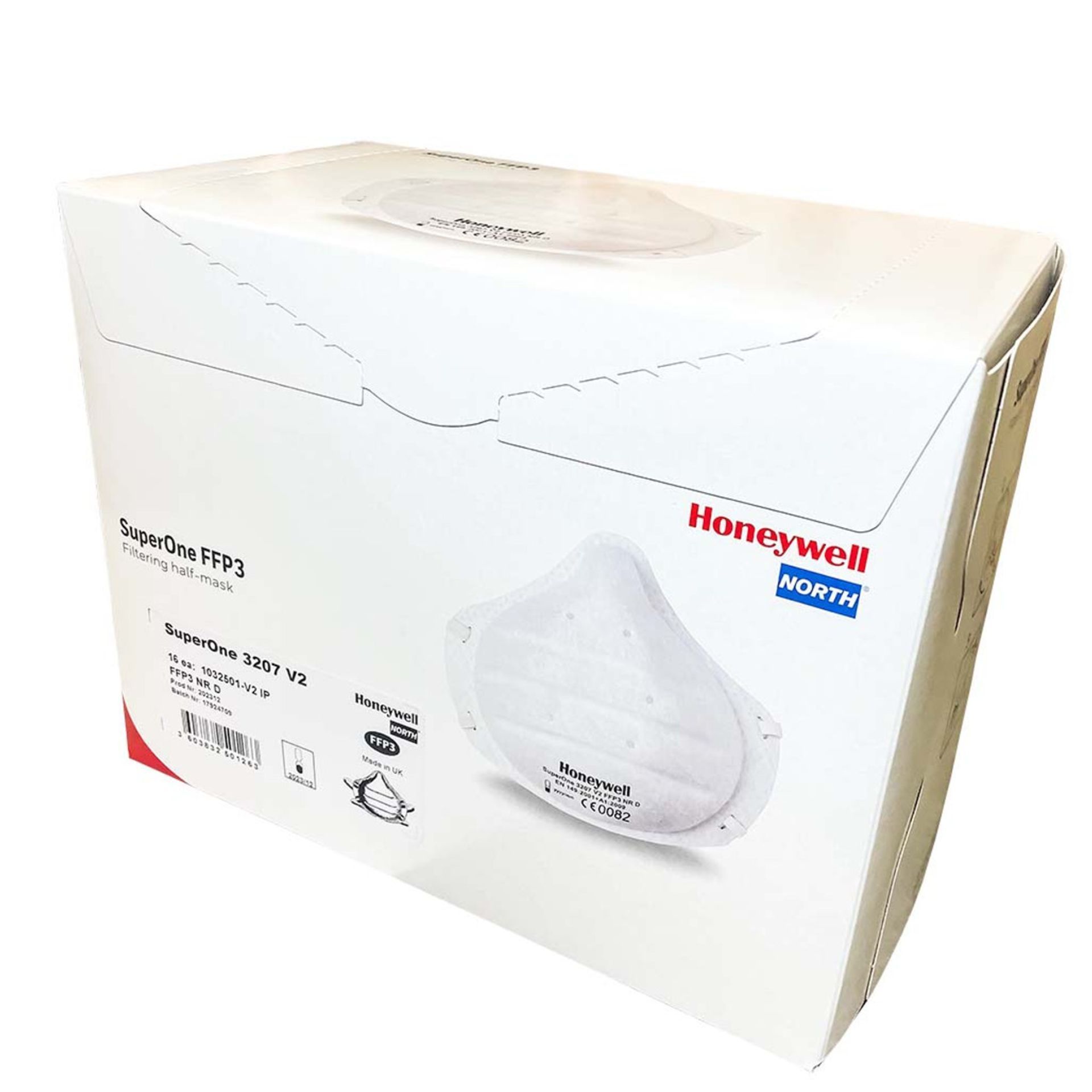 PALLET TO CONTAIN 4,608 X Honeywell SuperOne 3207 Filtering Half Mask FFP3 NR D. Boxed in boxes of