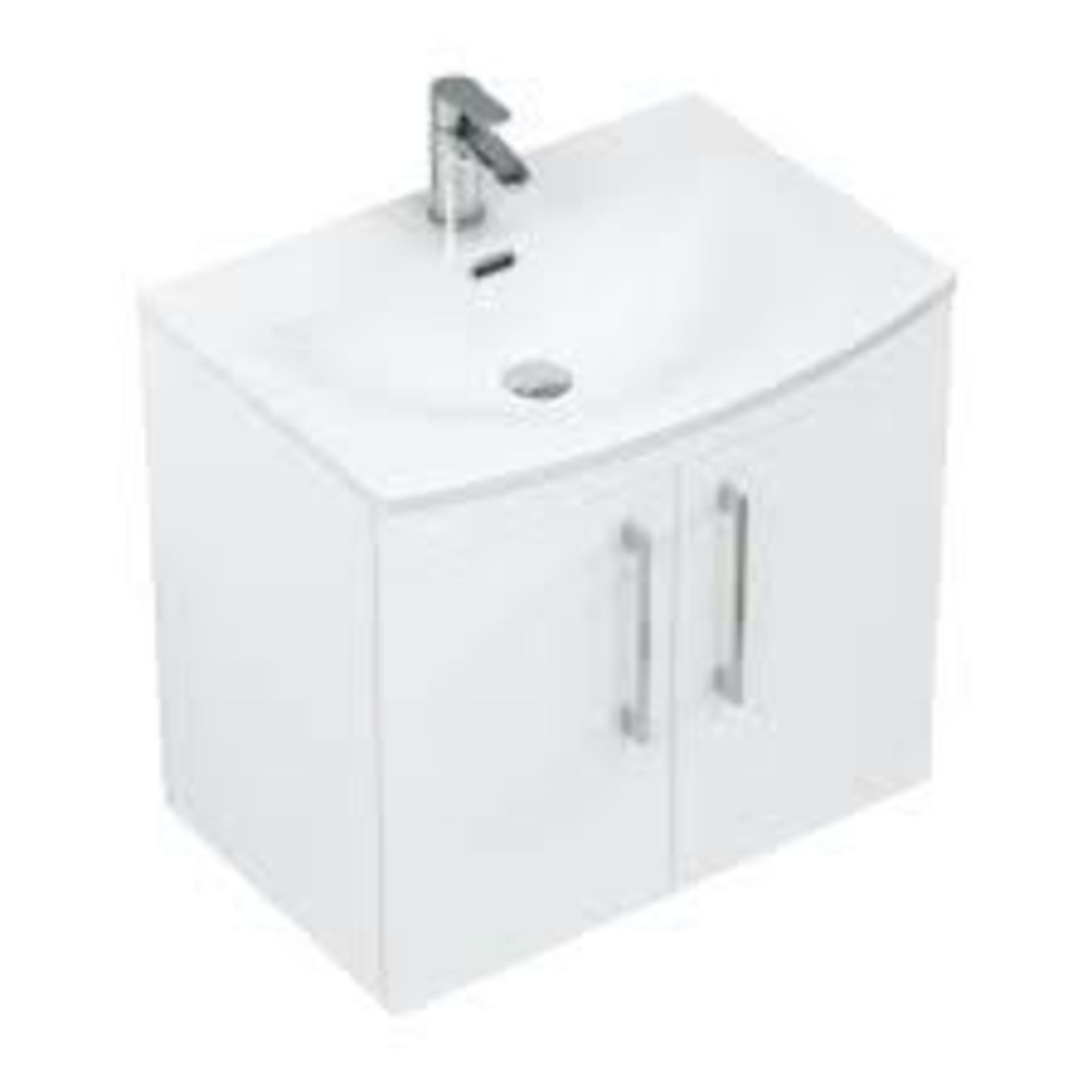 2 X NEW BOXED SOAK.COM LUXURY 900MM CURVED GLOSS WHITE BATHROOM BASINS. RRP £240. (CA913-