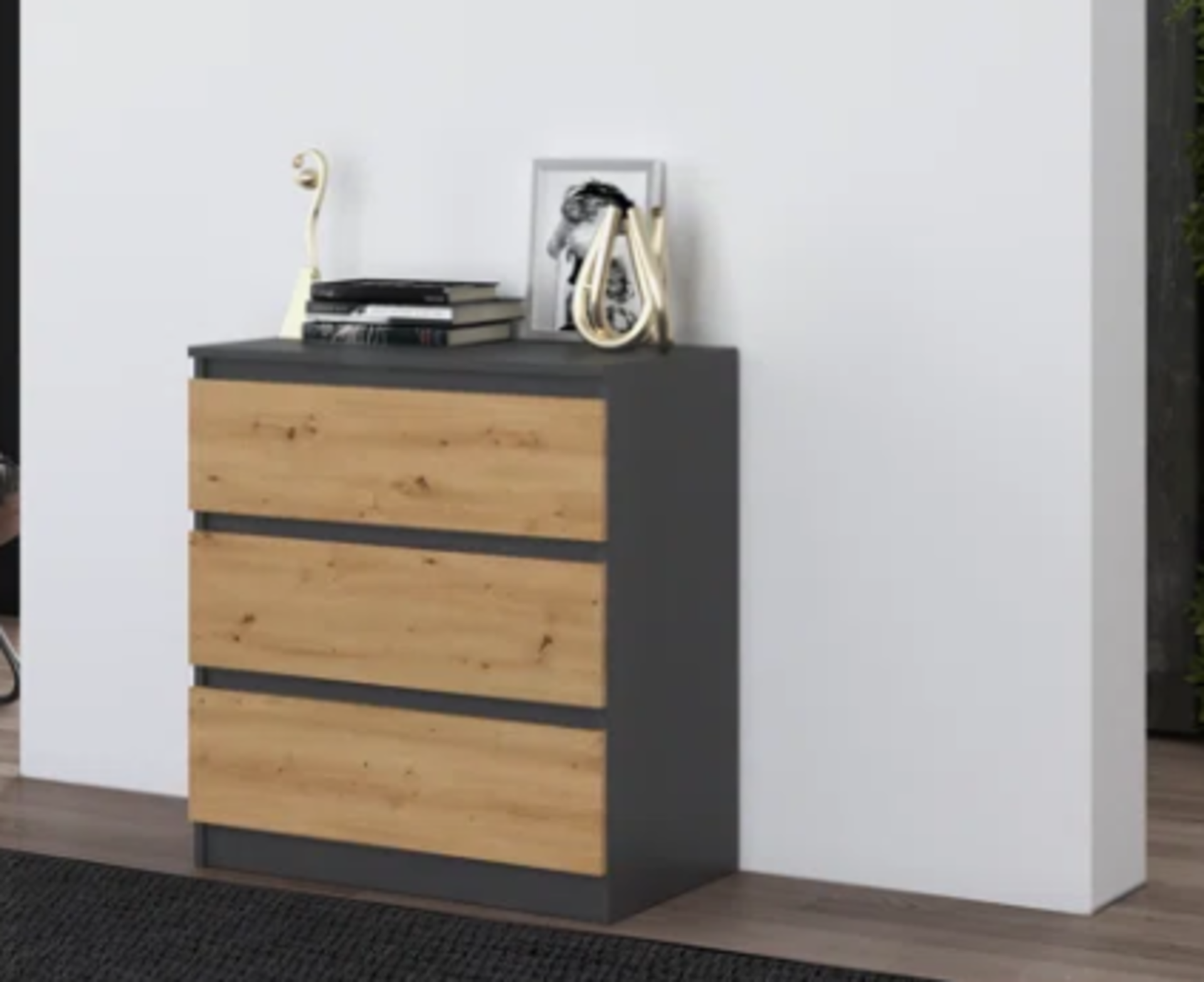 Tonya 3 - Drawer Chest of Drawers. - SR4. Providing a great hit of additional storage space for