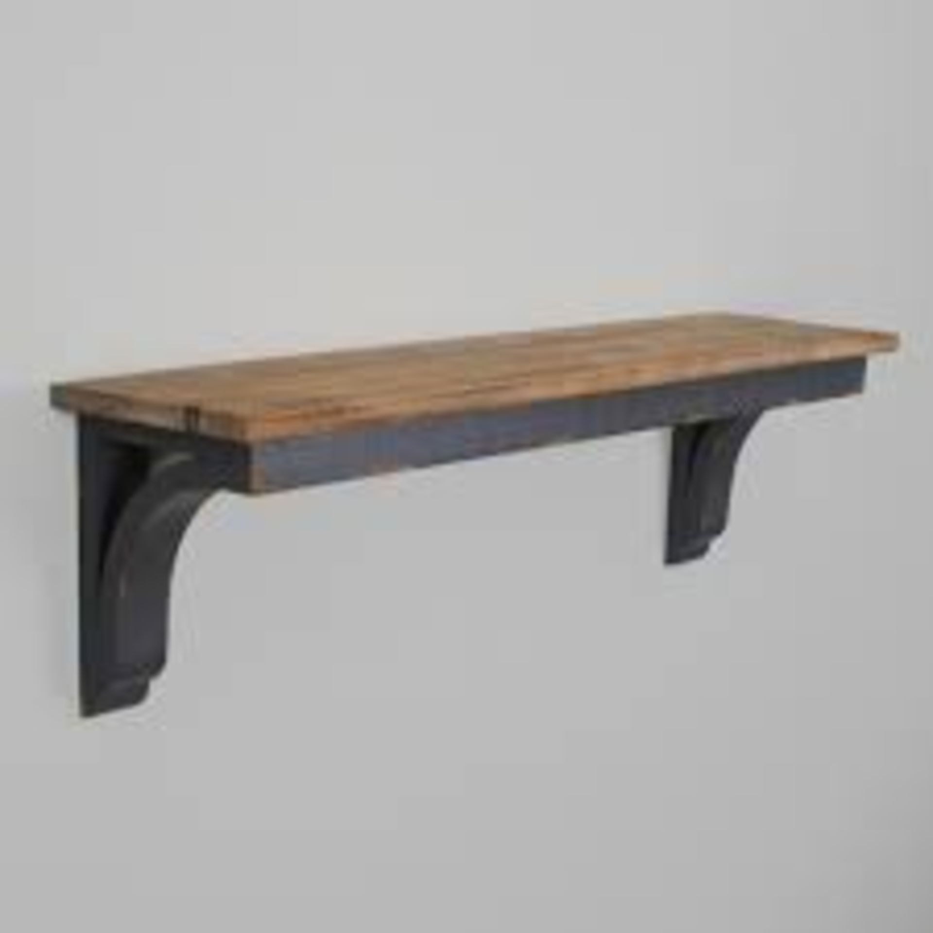 Stepanie Solid Wood Bracket Shelf. - SR4. This rustic wall-mounted wooden shelving unit in a