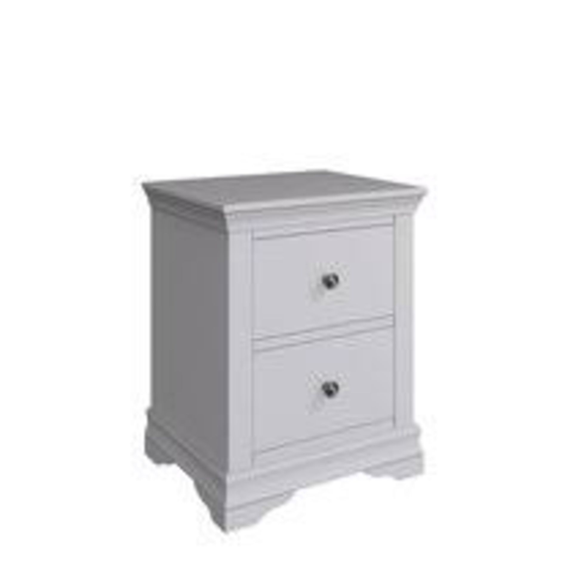 Arakel Solid + Manufactured Wood Bedside Table. - SR4. Sculpted cornices and pewter-effect knobs add