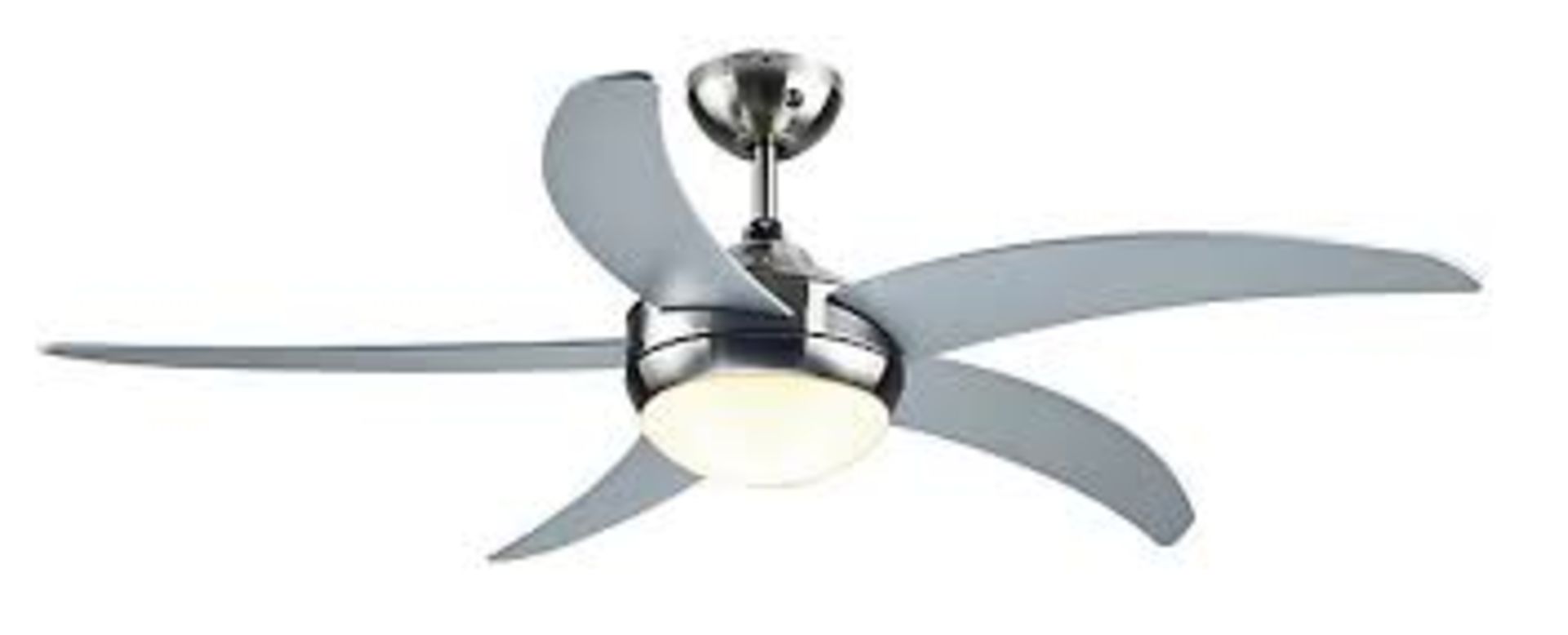 Colours Hanki Modern Chrome effect Ceiling fan light. - R10BW.