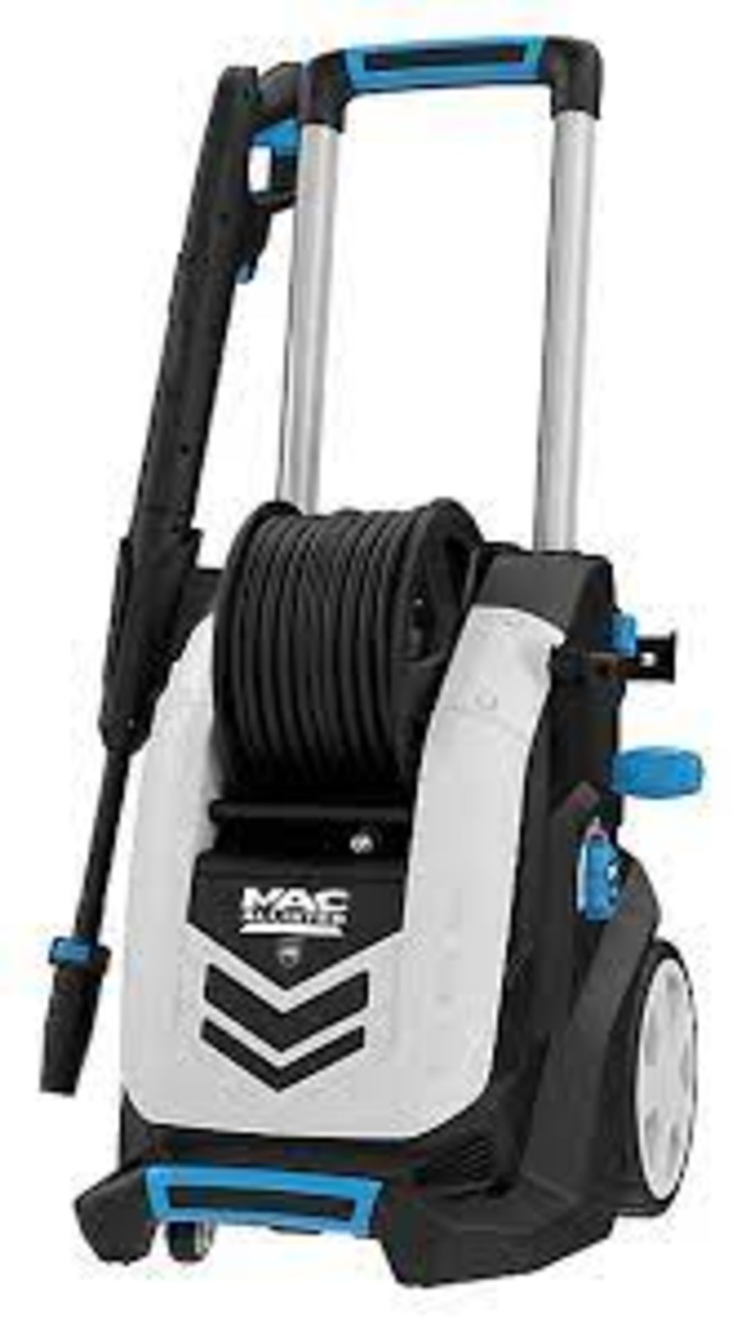 Mac Allister Corded Pressure washer 2.2kW MPWP2200. - BI. Pivoting wheels help to navigate uneven