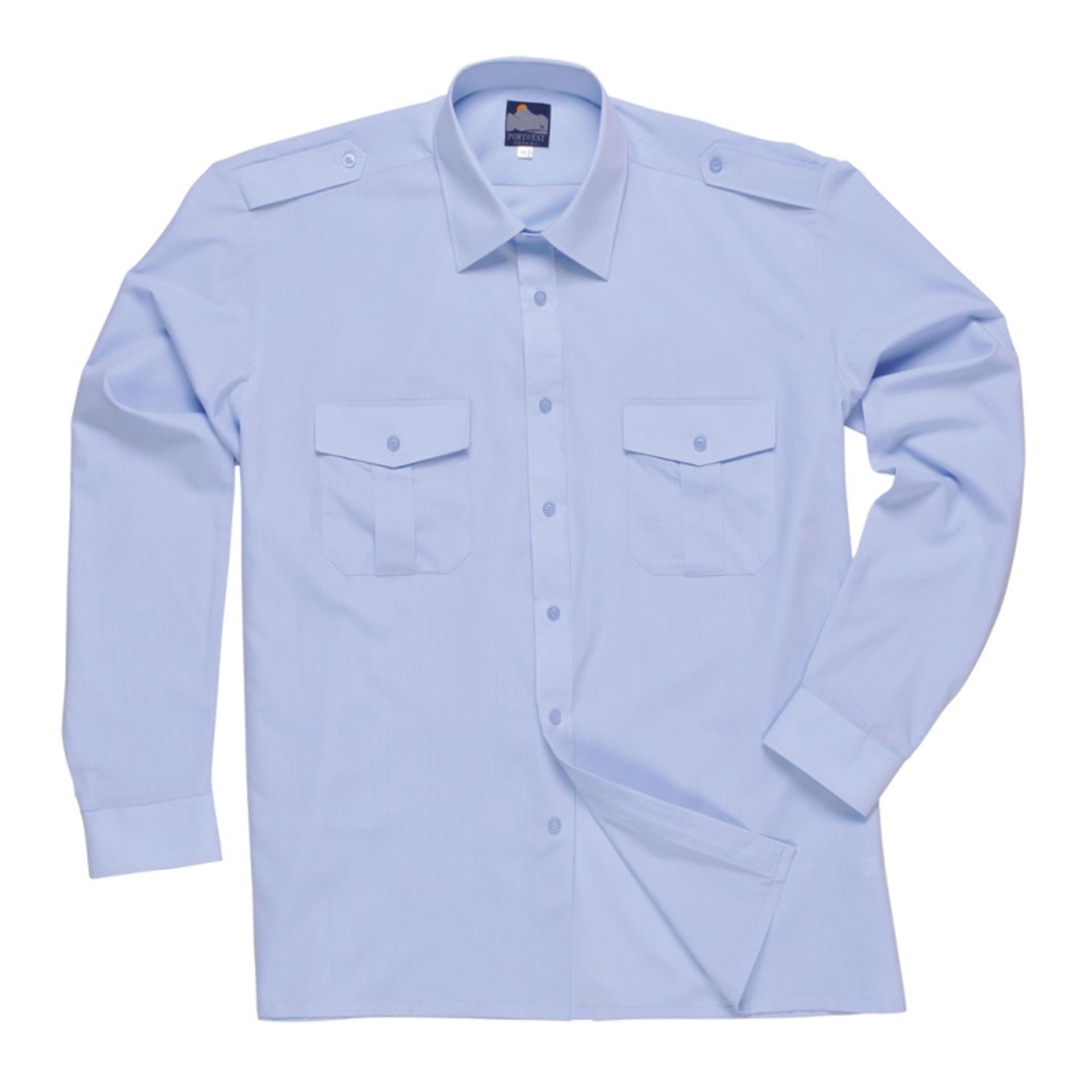 5x BRAND NEW PORTWEST S102 Pilot Shirt Long Sleeve BLUE SIZE 175. RRP £15 Each. (PW). (