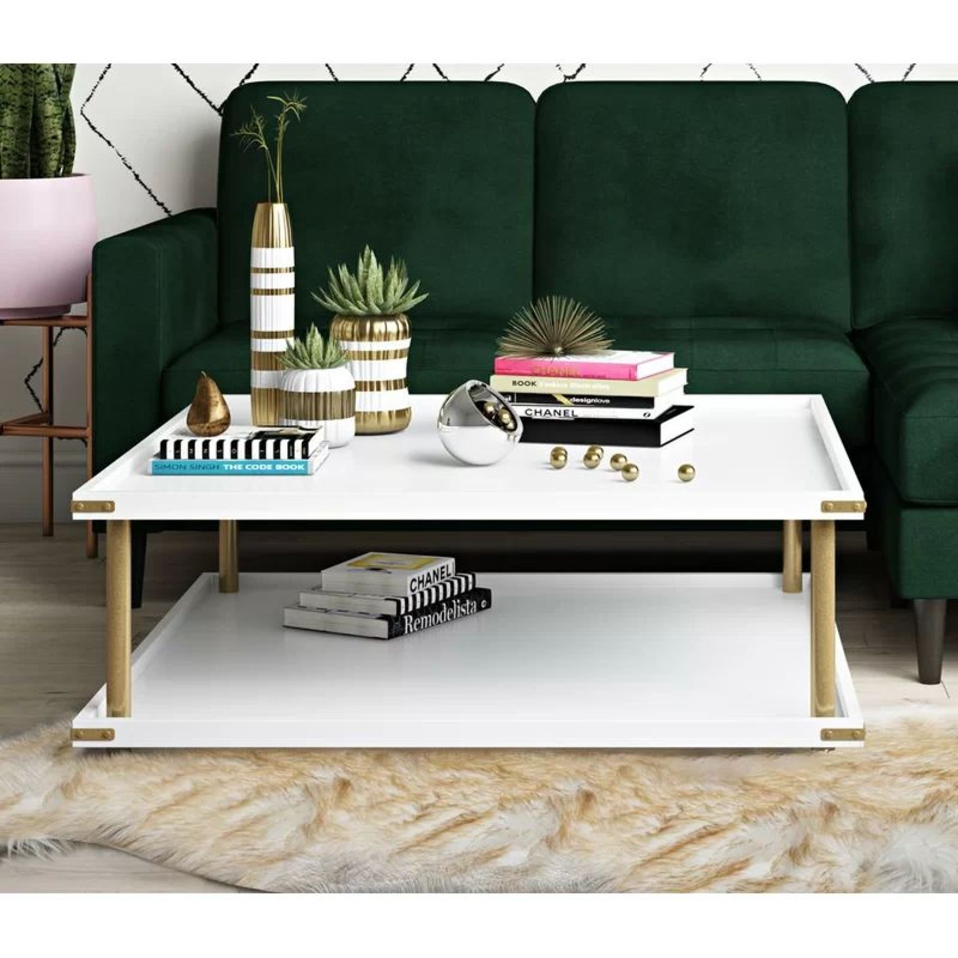 Brand New Cosmo Living Volta Coffee Table Storage RRP £499 (DB) DA8503. Set the stage to obsessor