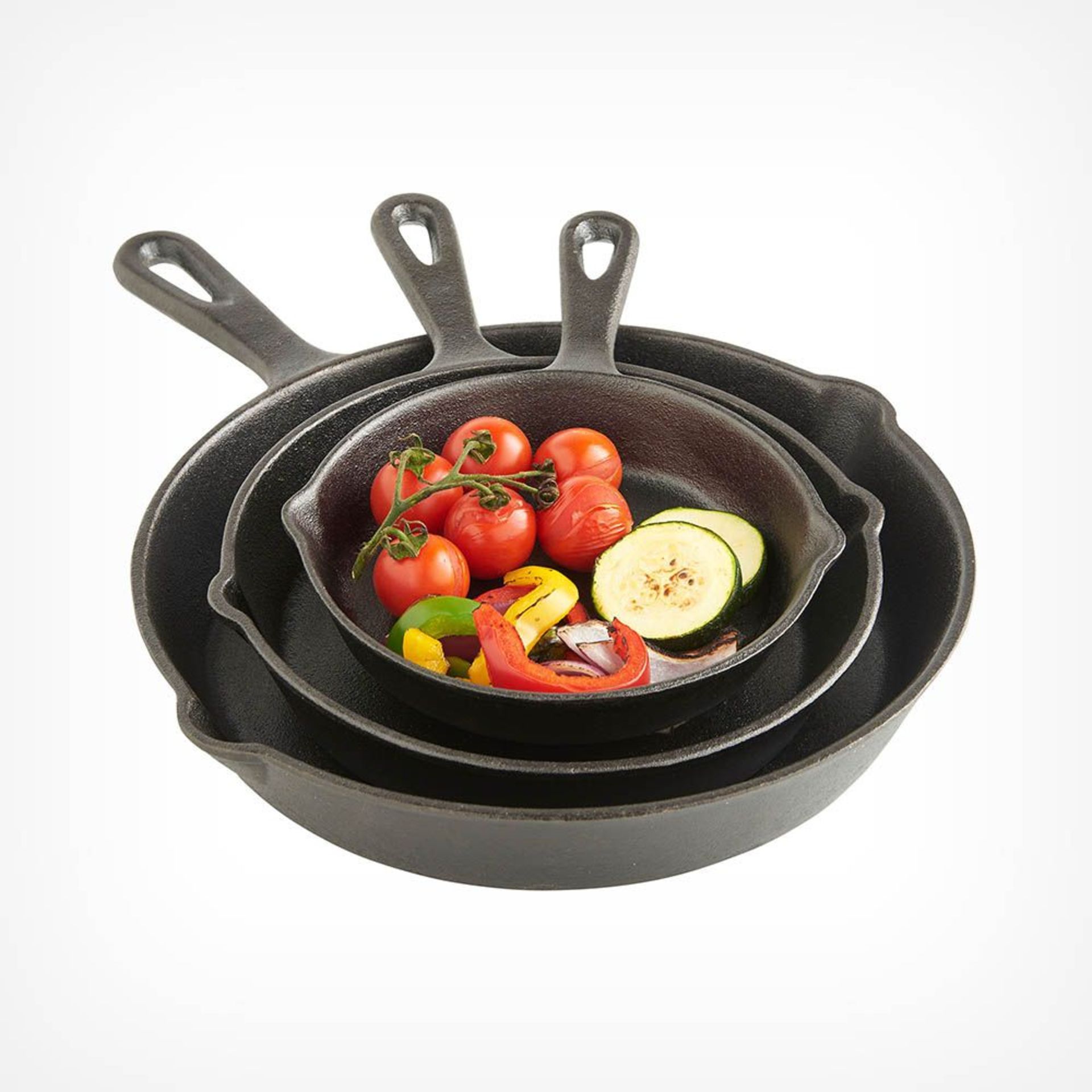 3pc Cast Iron Skillet Set. - R8. Many chefs and other professionals swear by cast iron pans